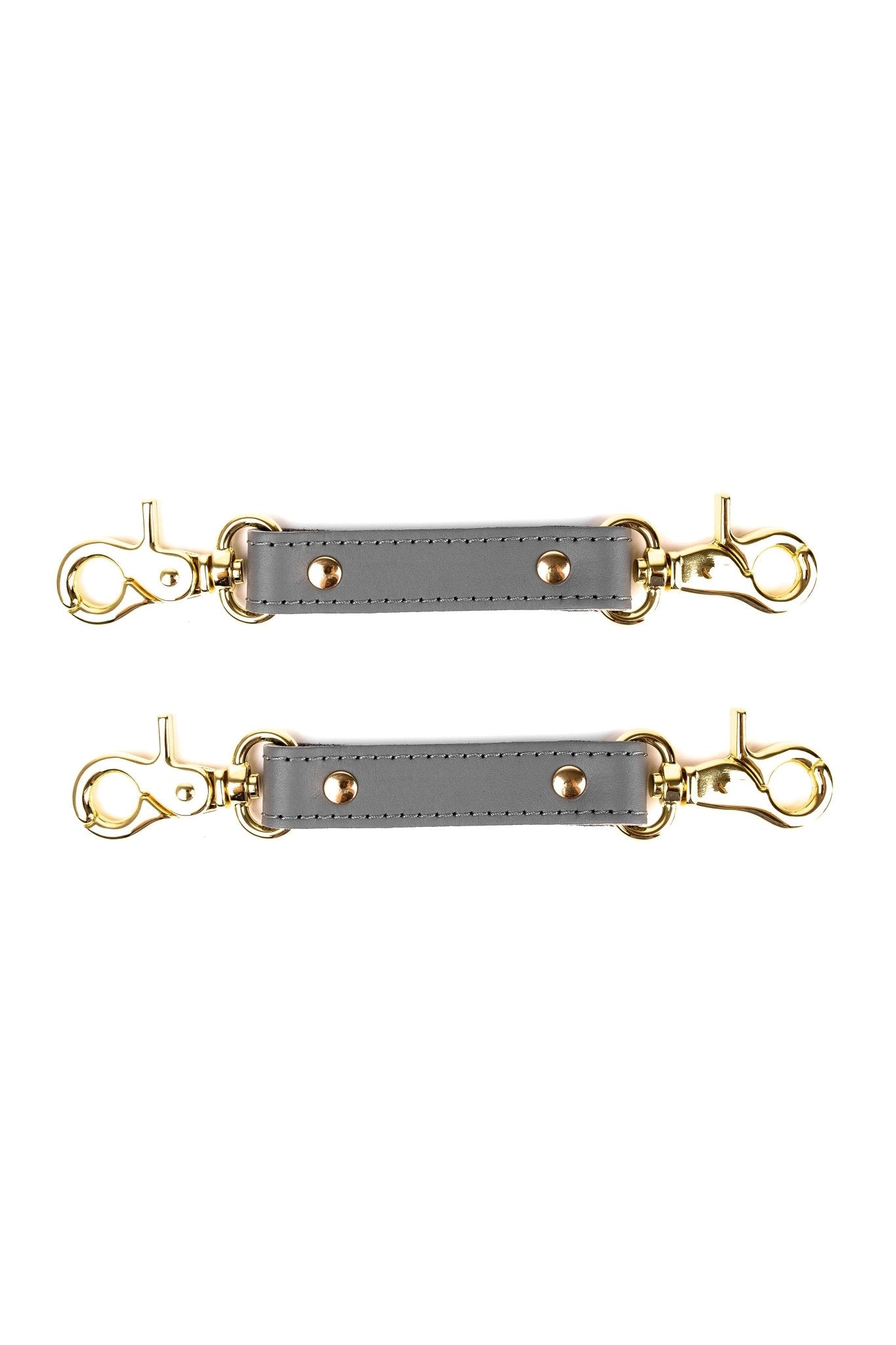 2 - Way Leather Connector. Set of 2 Short Straps for Fixation Reinforced Steel - Elinlatex