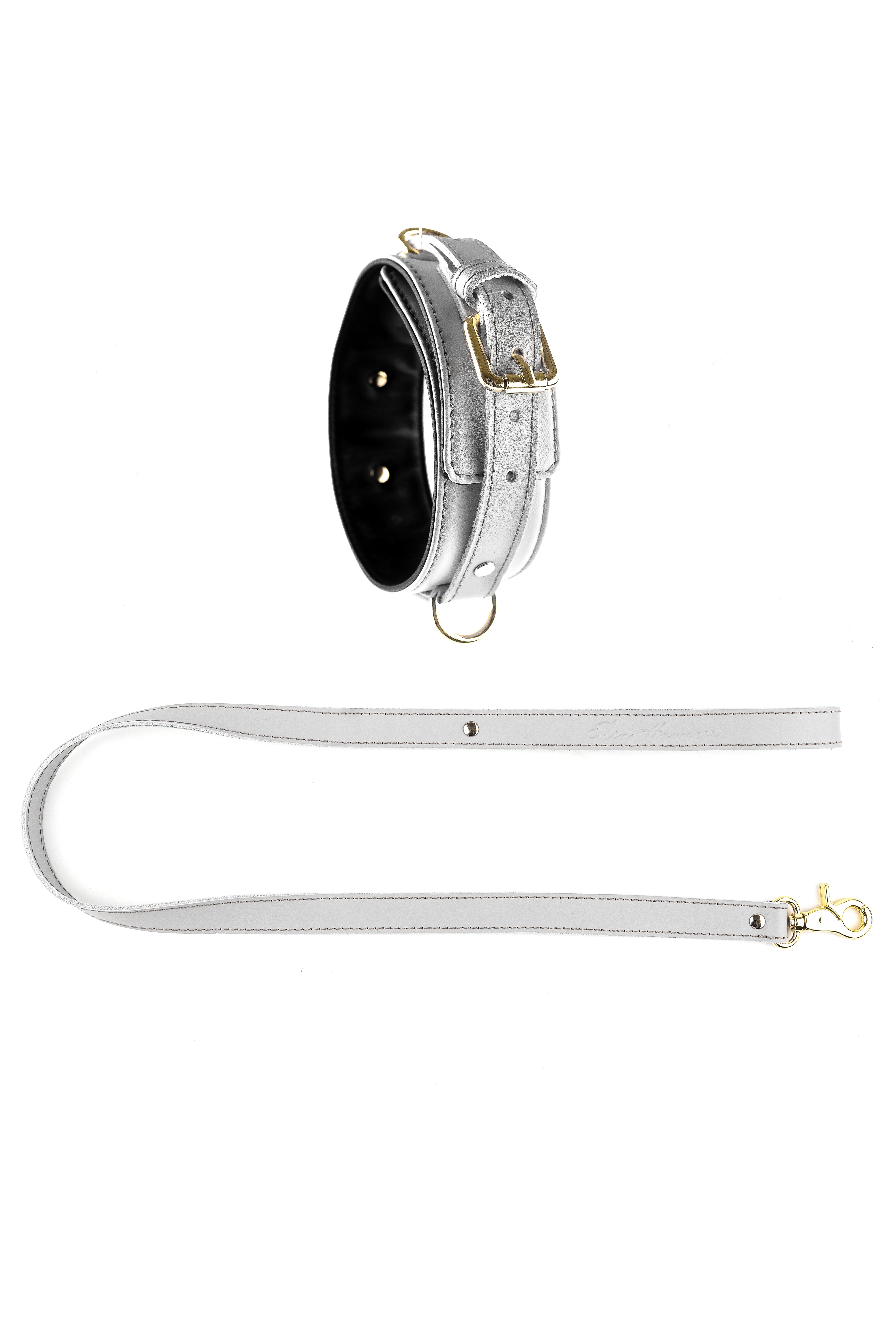 Lederhalsband mit Leine. 10 Farben
