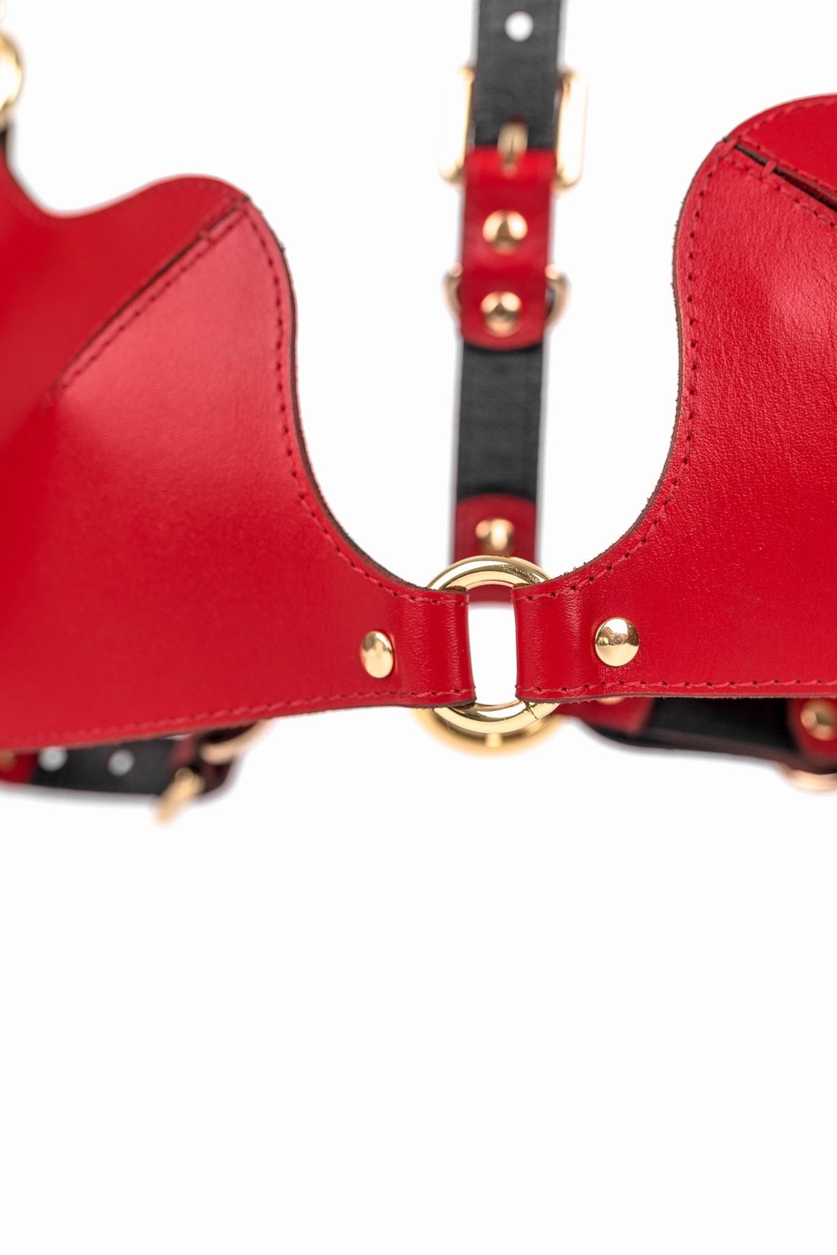 Freyja Leather Bra. Red - Elin Latex
