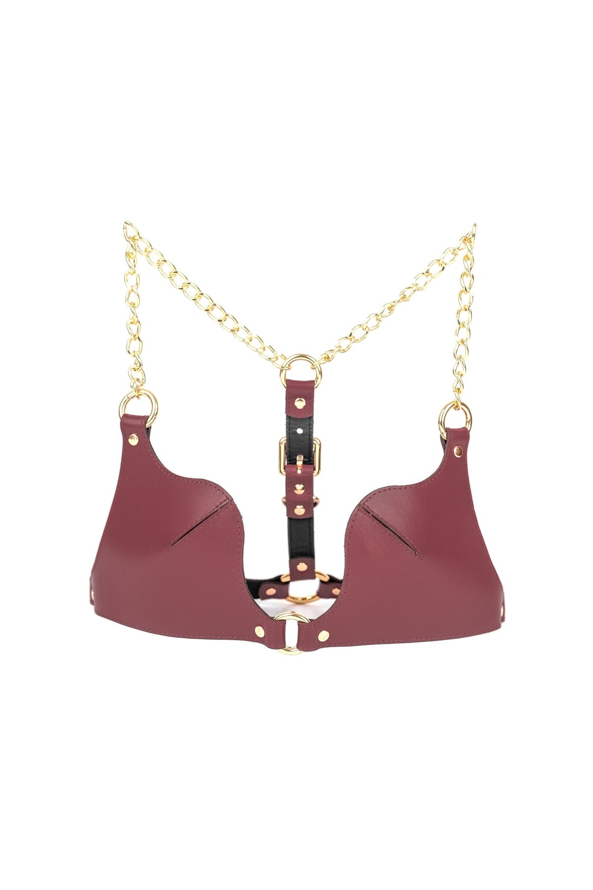 Freyja Leather Bra. Red - Elin Latex
