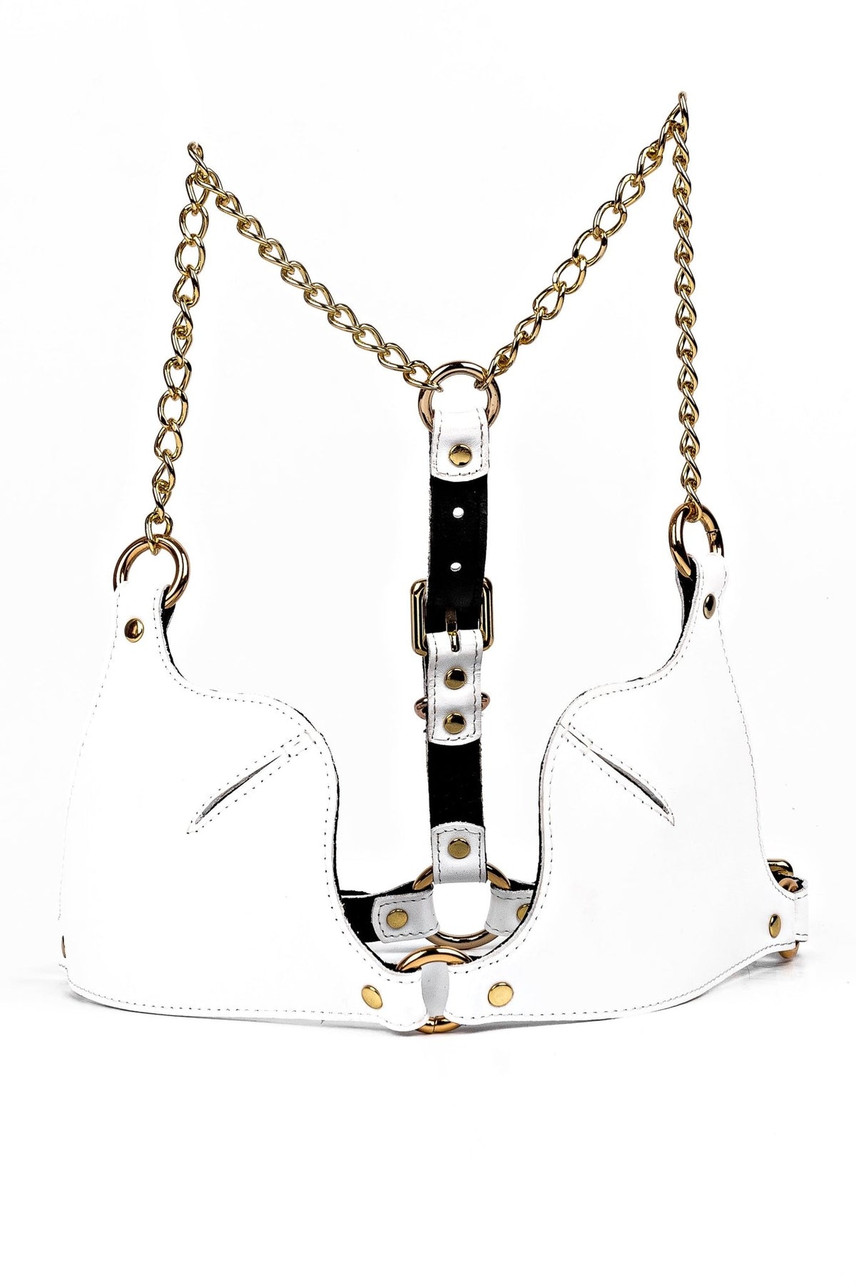 Freyja Leather Bra. White - Elin Latex