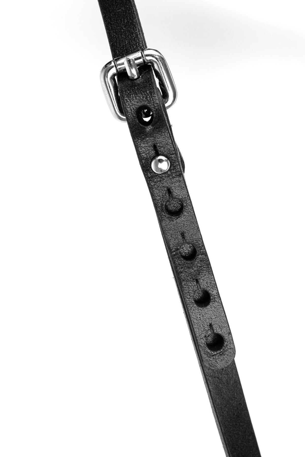 Infinity Open-crotch Leather Panties. Black - Elin Latex