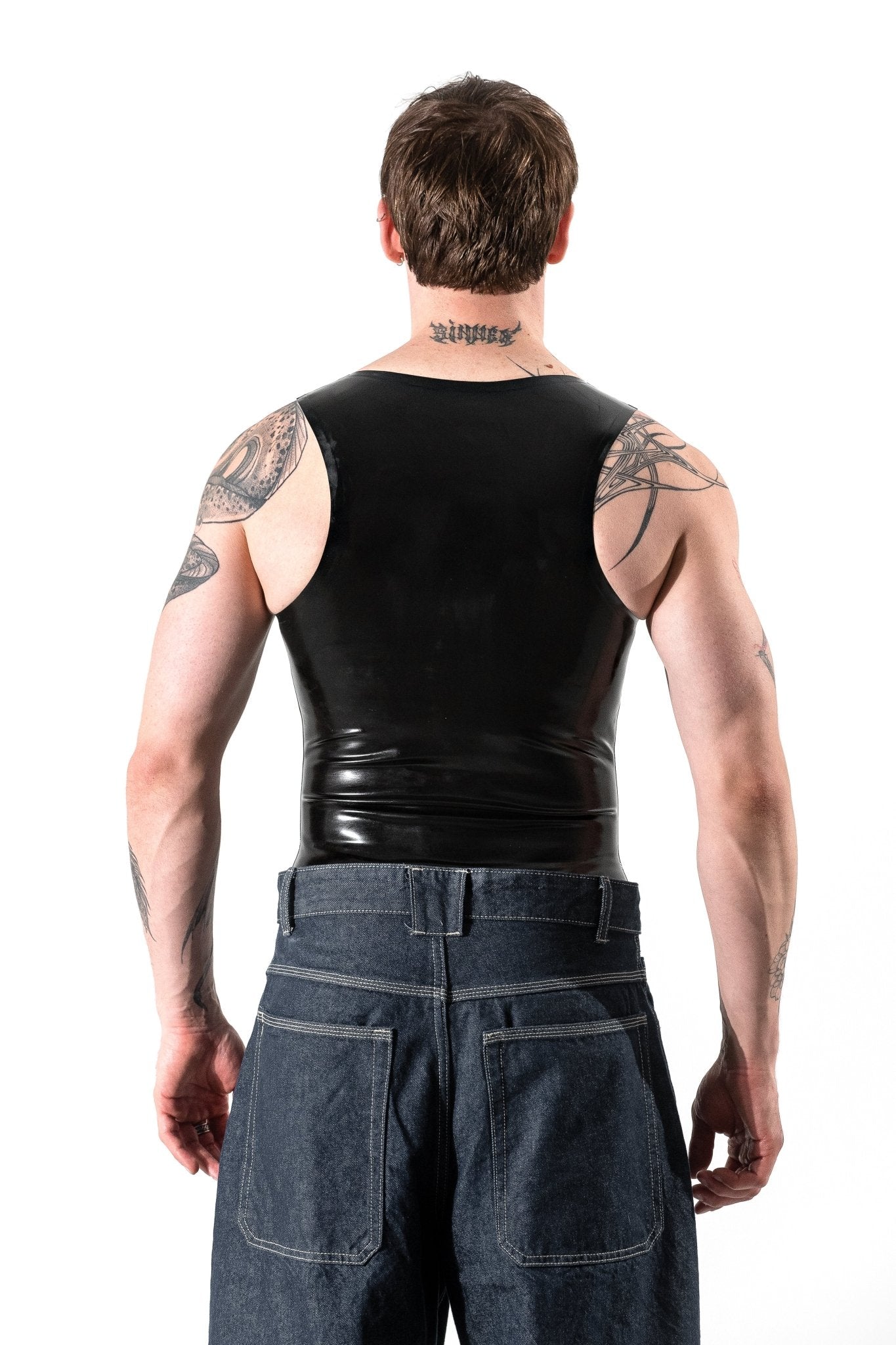 Latex Body Shirt for Men. Black - Elinlatex