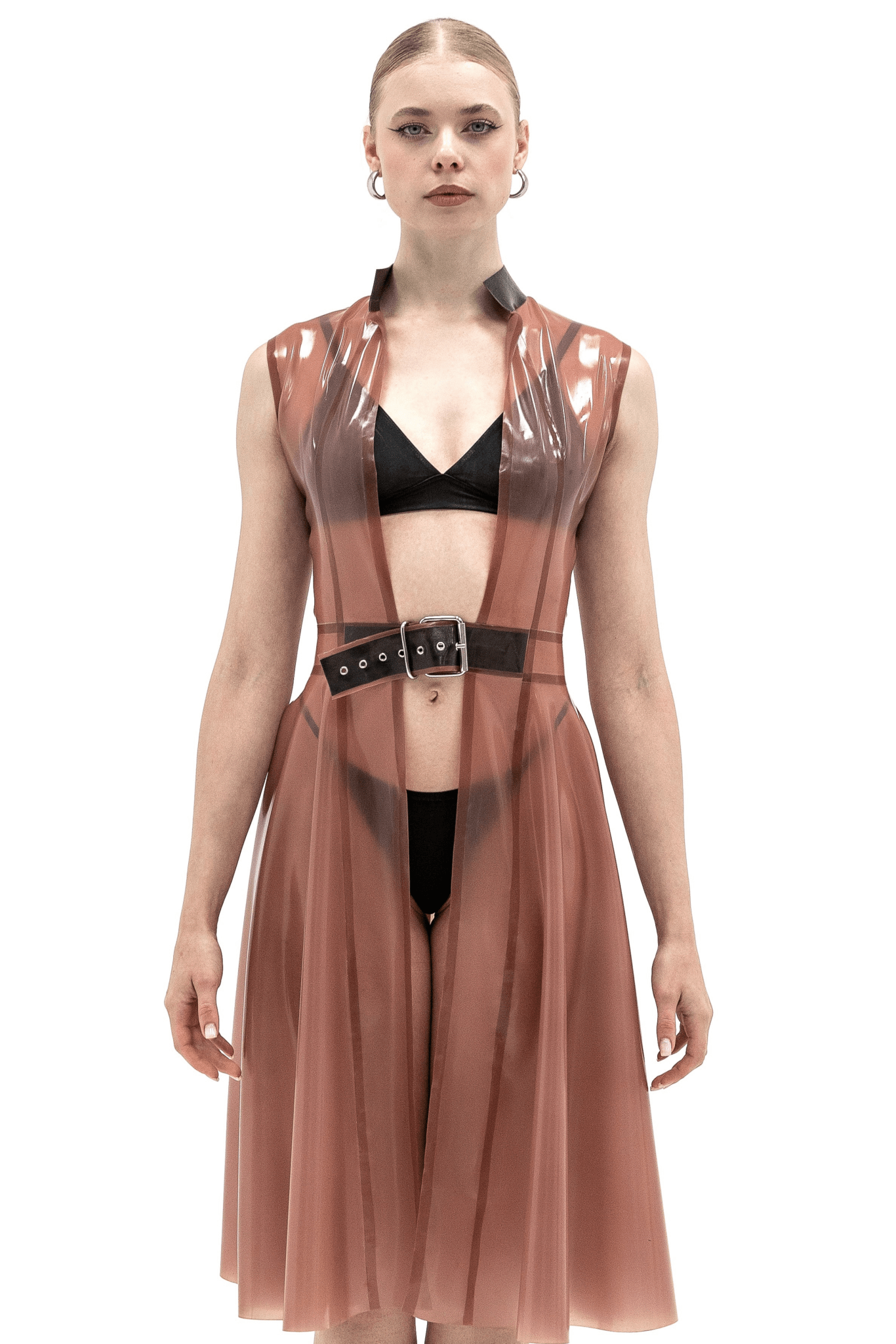 Latex Cape, Sleeveless Cloak. Red - Elinlatex