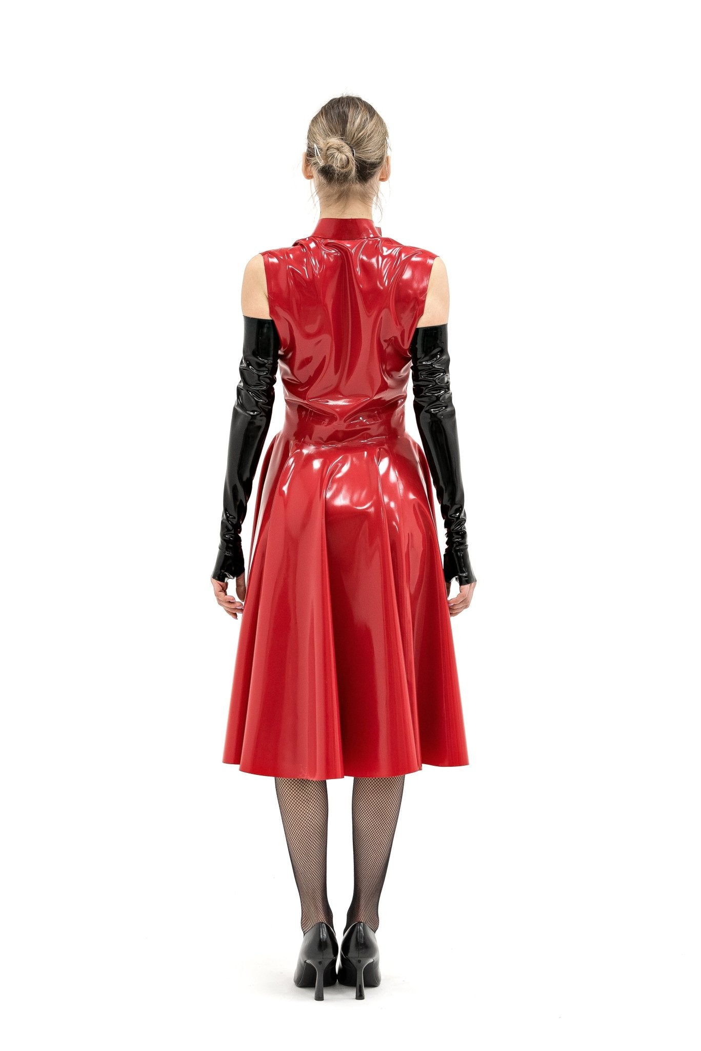 Latex Cape, Sleeveless Cloak. Red - Elinlatex