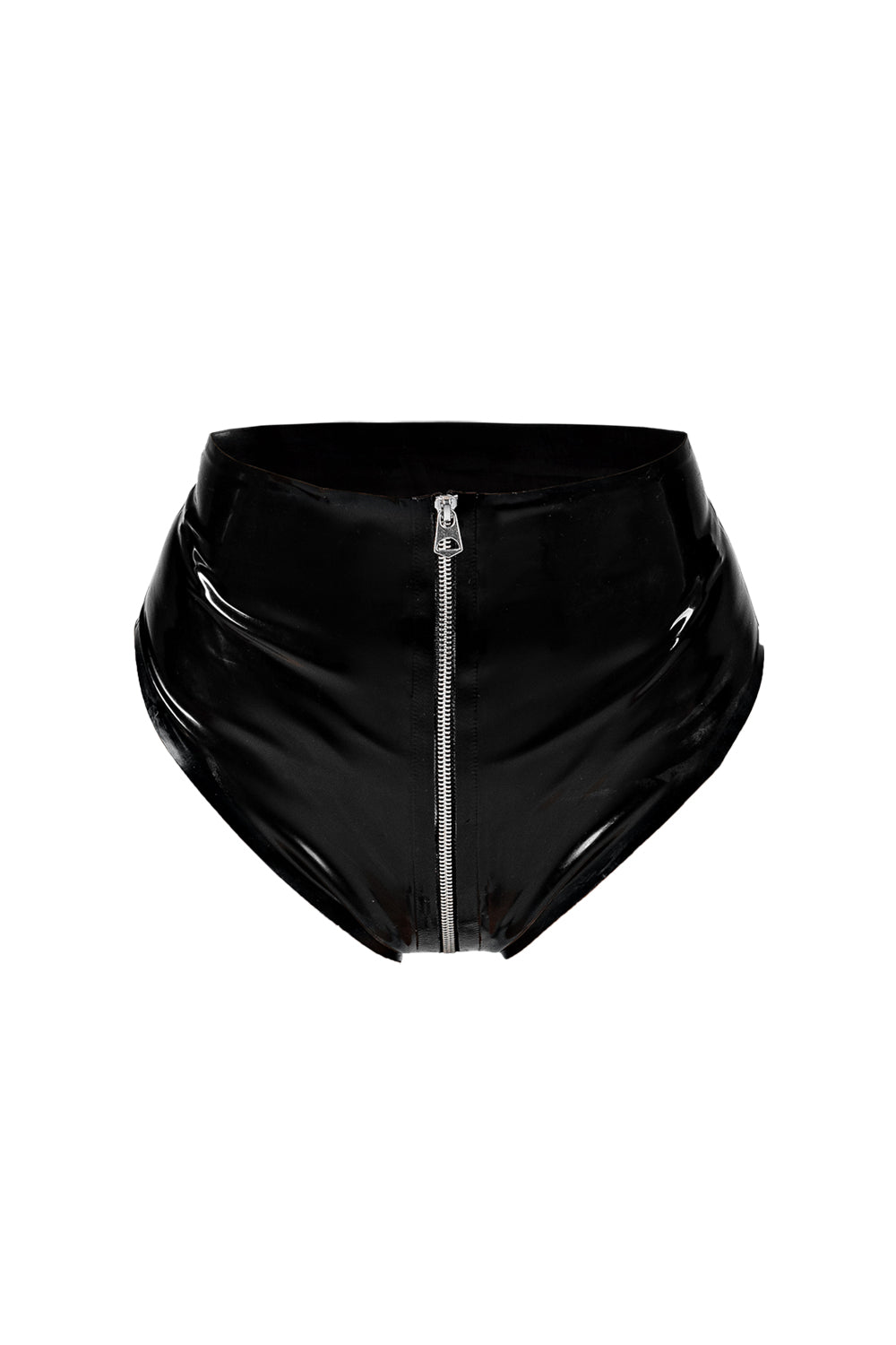 Latex Top and High-Waist Panties set. Black