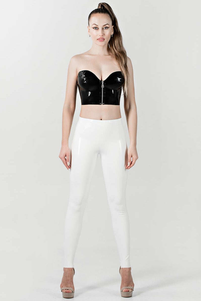 Latex Leggings with Waistband. Milk - Elinlatex