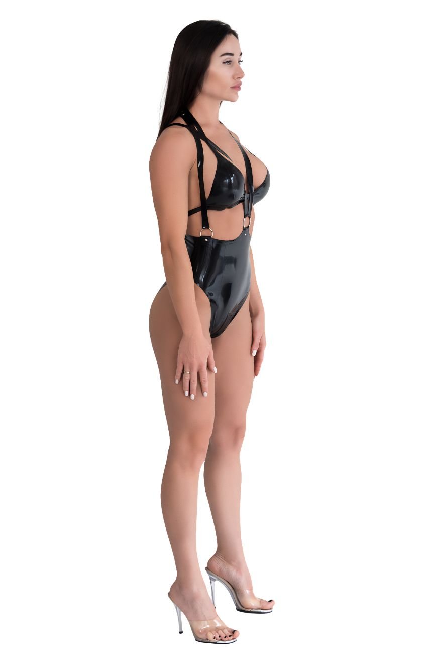 Latex leotard with open bust - Elinlatex