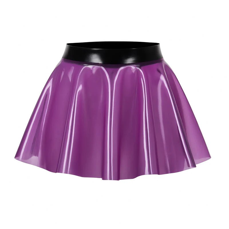 Latex Skater Skirt. Purple Semi - Transparent - Elinlatex