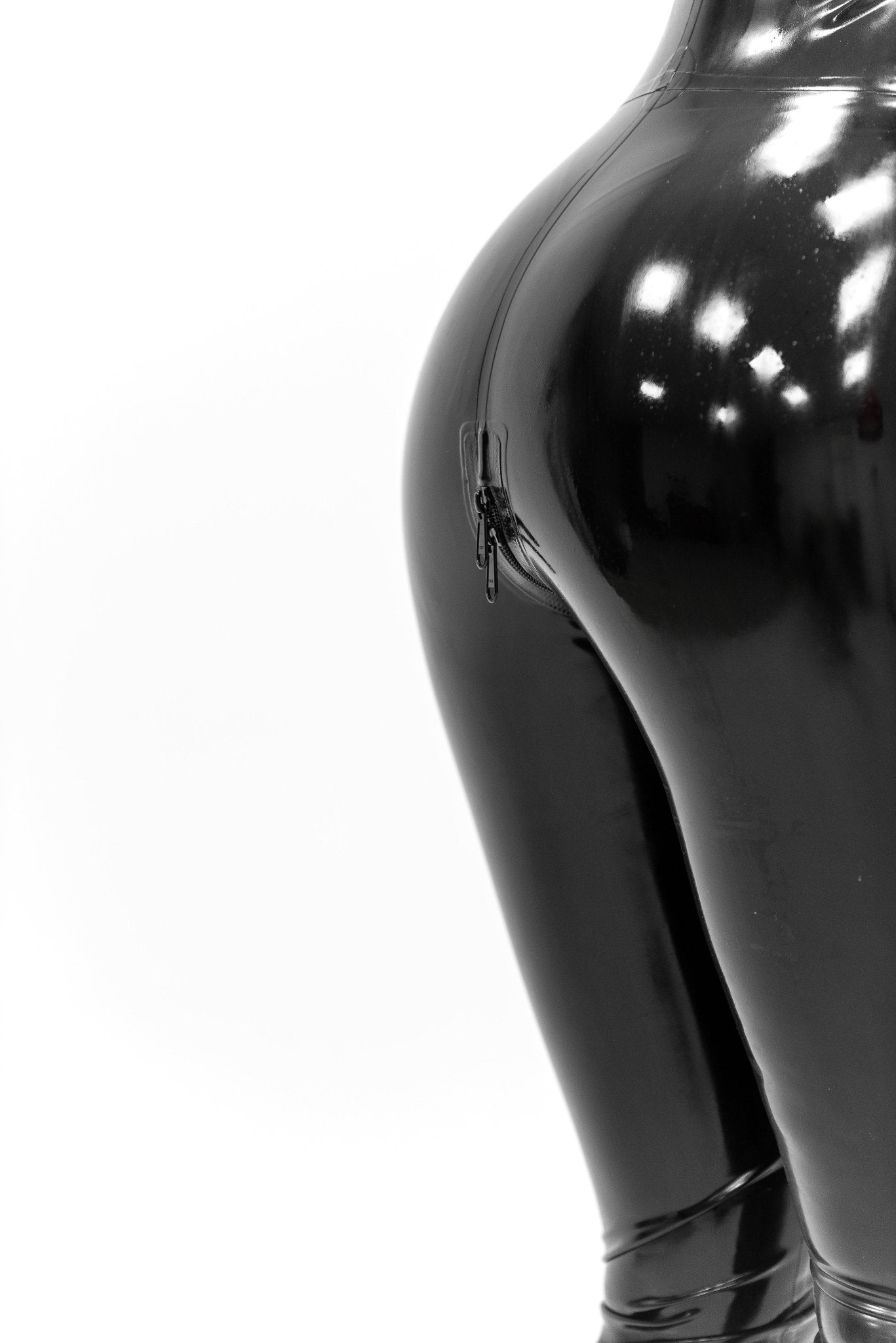 Latex Sleeveles Catsuit. Black - Elinlatex