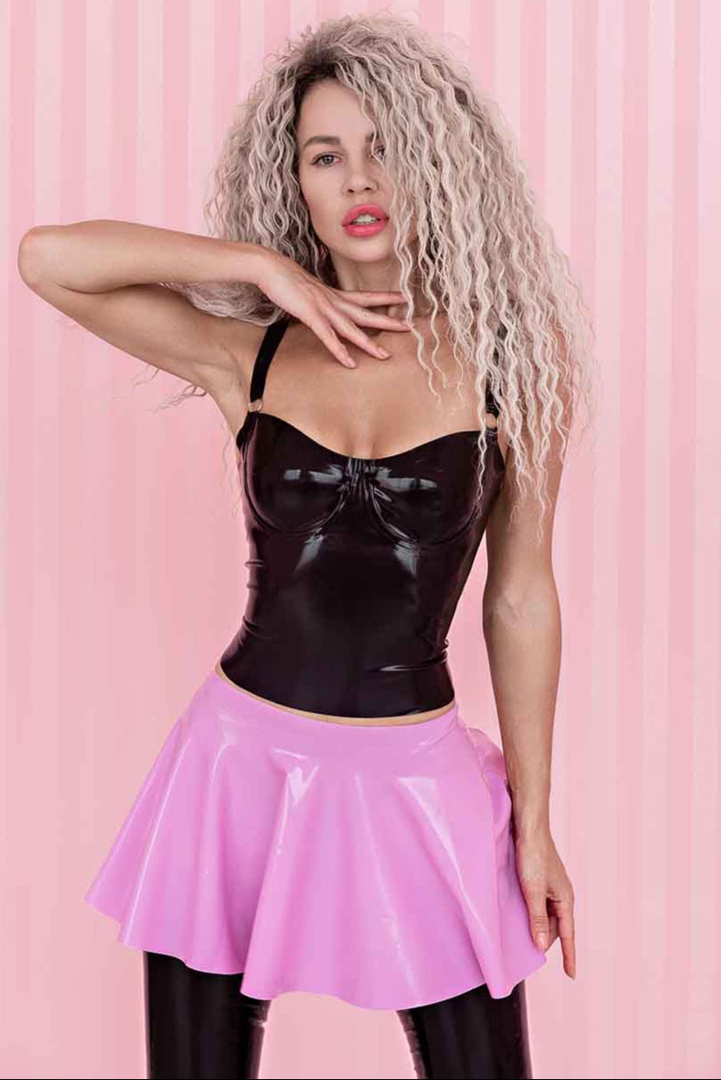 Latex Zipper Top with underwire and shoulder straps - Elinlatex