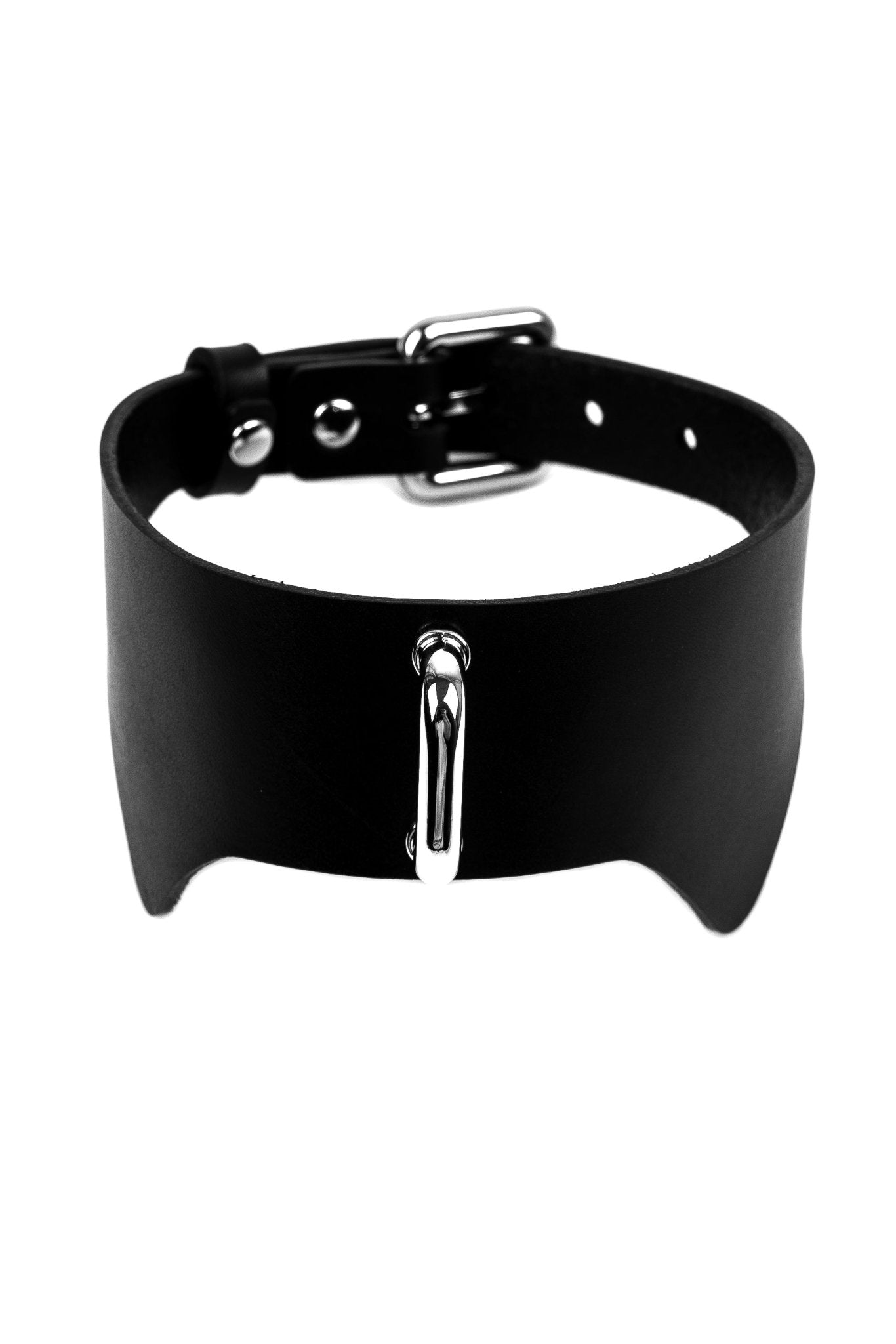 Leather Choker Butterfly. Black - Elinlatex