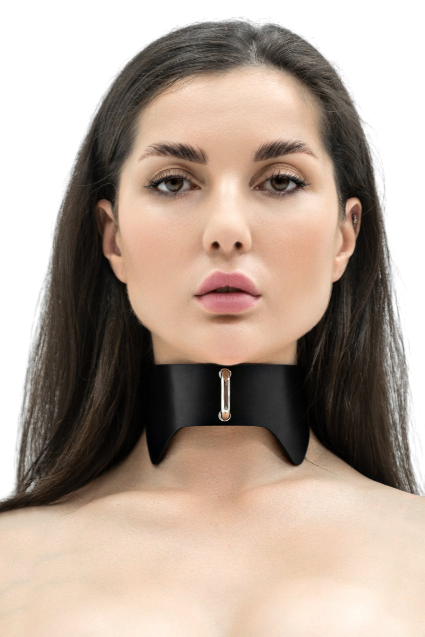 Leather Choker Butterfly. Black - Elinlatex