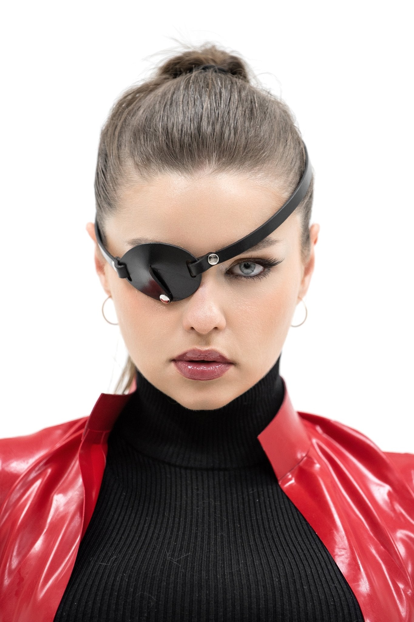 Leather Eye Patch. Black - Elinlatex