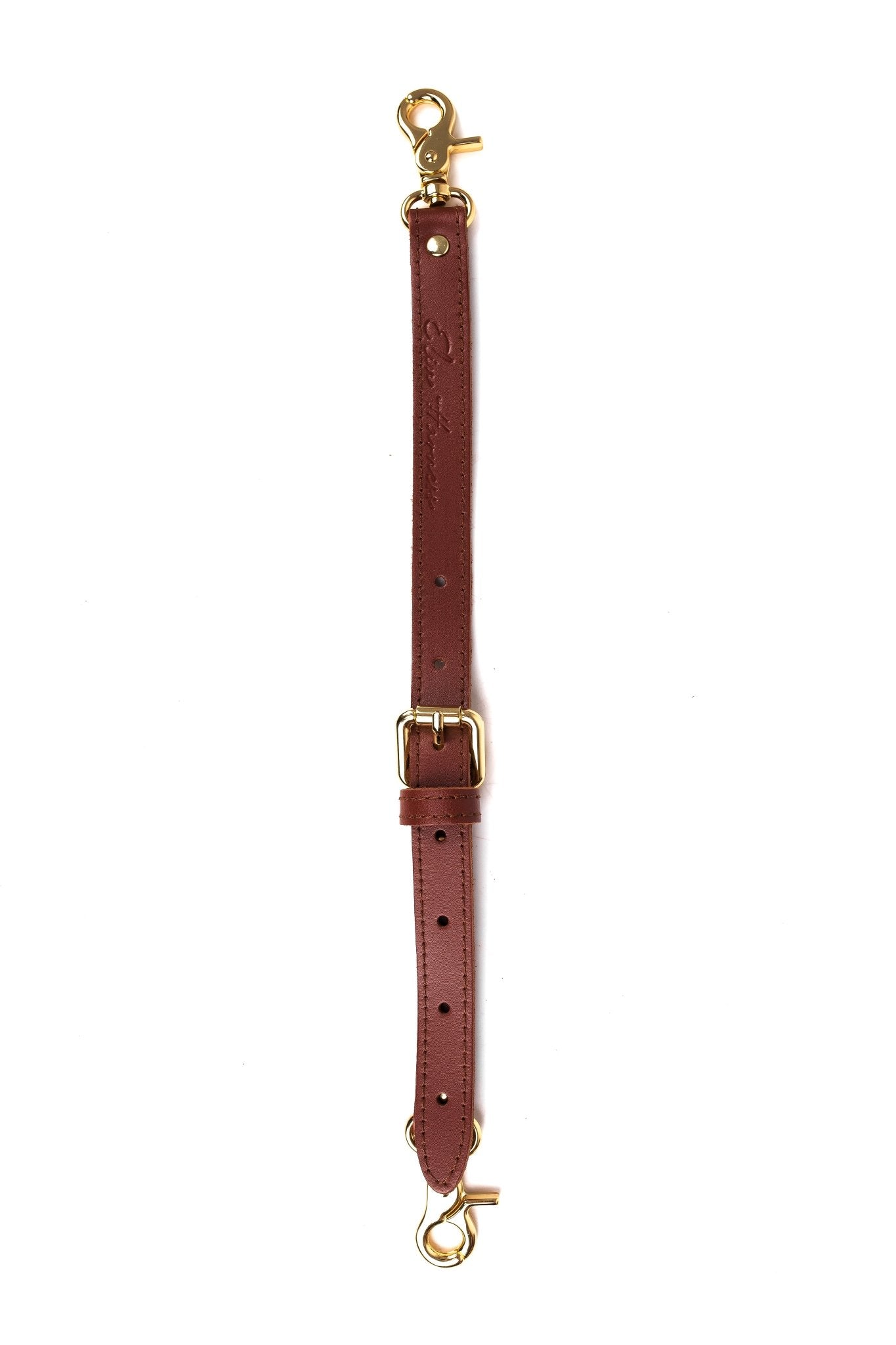 Leather Restraint Connector Adjustable. Reinforced Hardware - Elinlatex