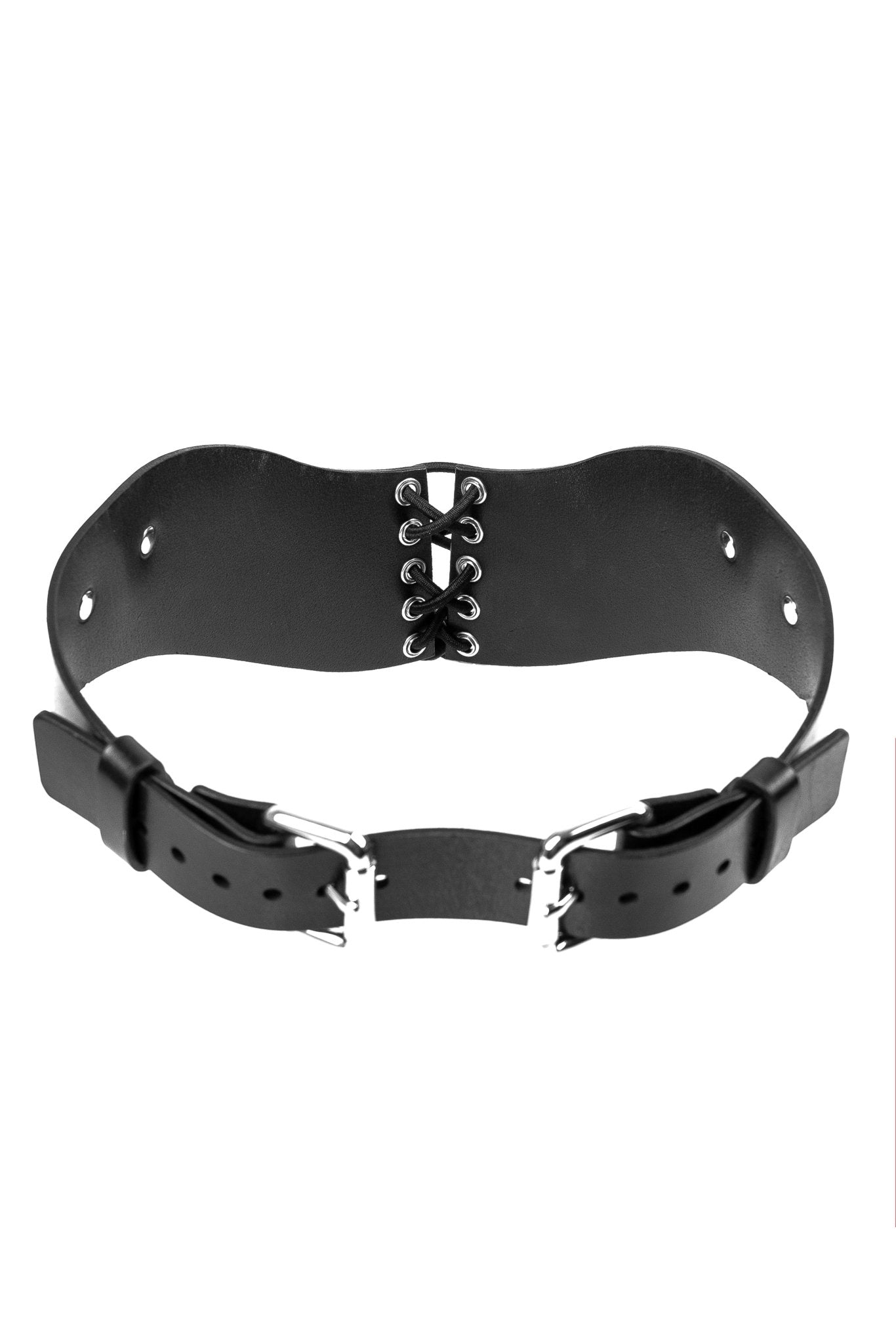 Leather Waist Belt with Front Lace - Up - Elinlatex