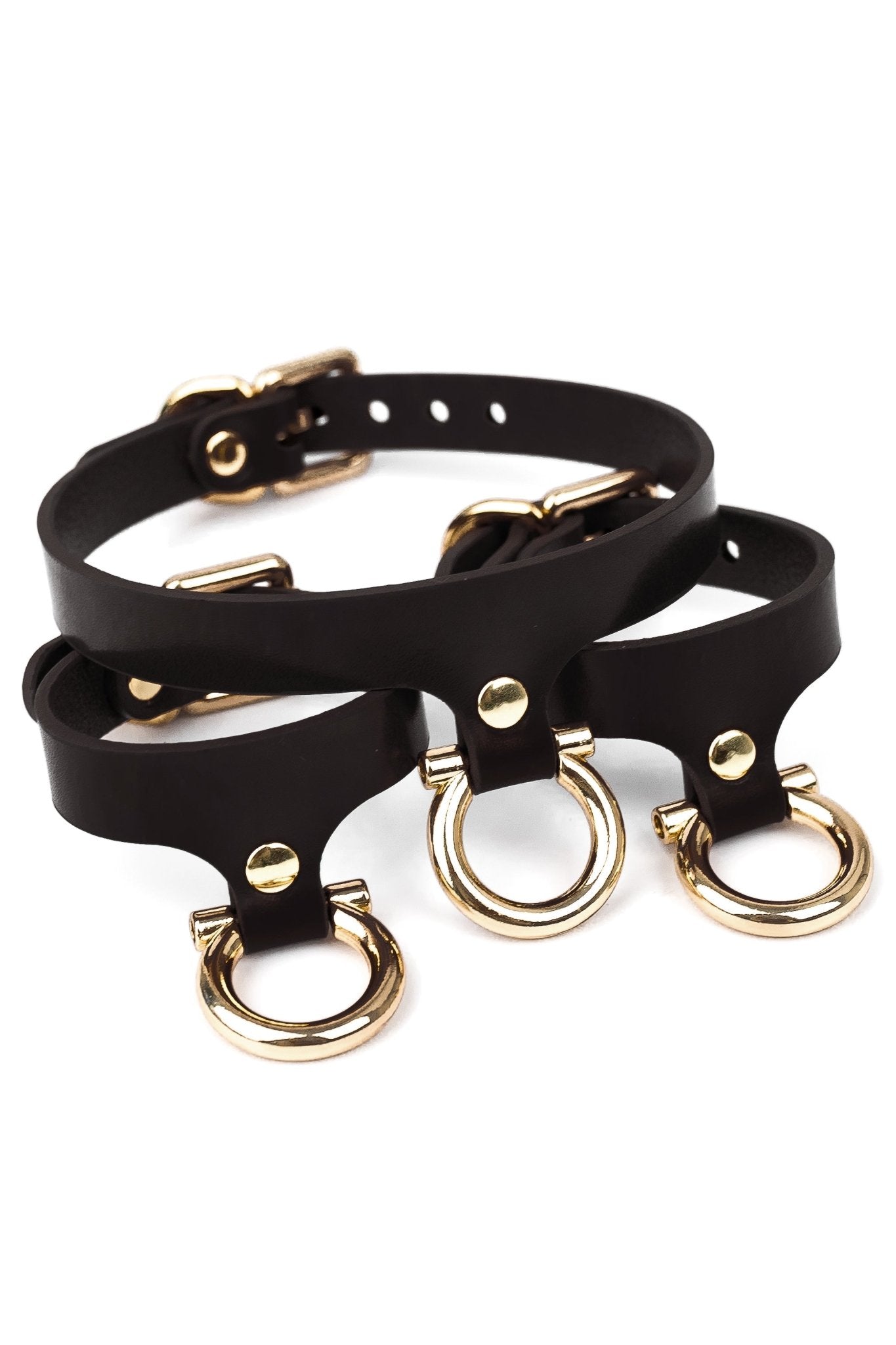 Set “Horseshoe” Cuffs And Collar - Elinlatex