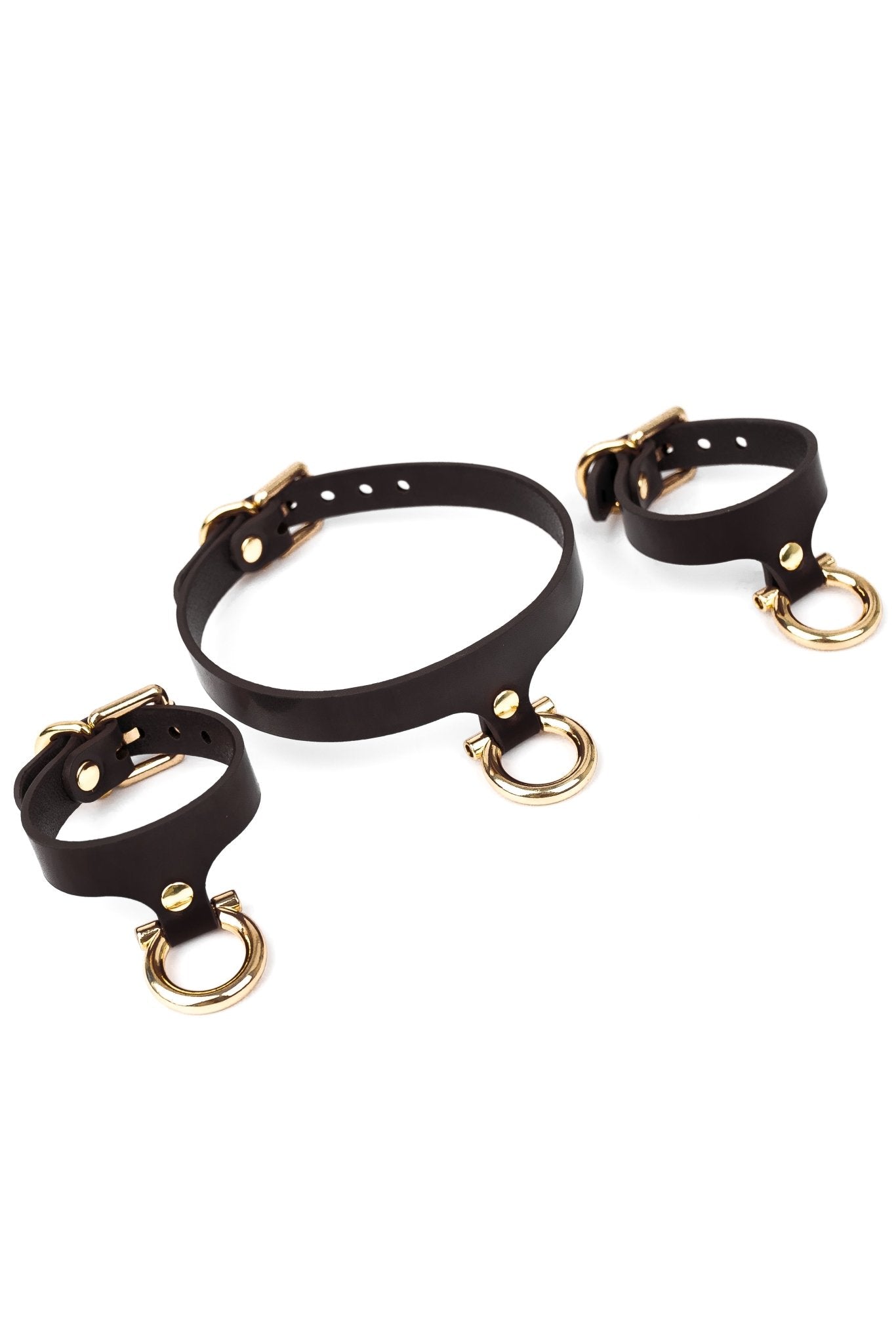 Set “Horseshoe” Cuffs And Collar - Elinlatex