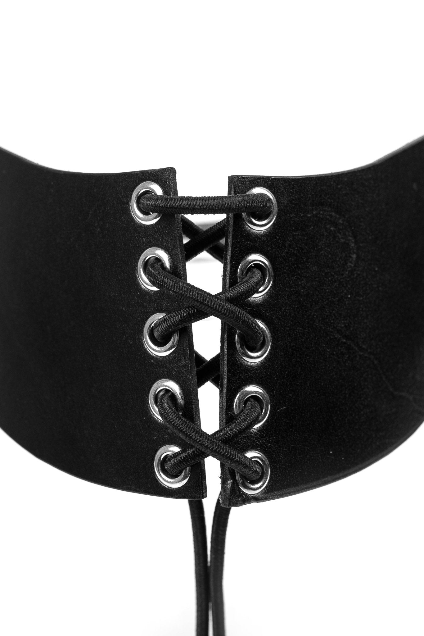 Strap Leather Garthers with Front Lace - Up - Elinlatex