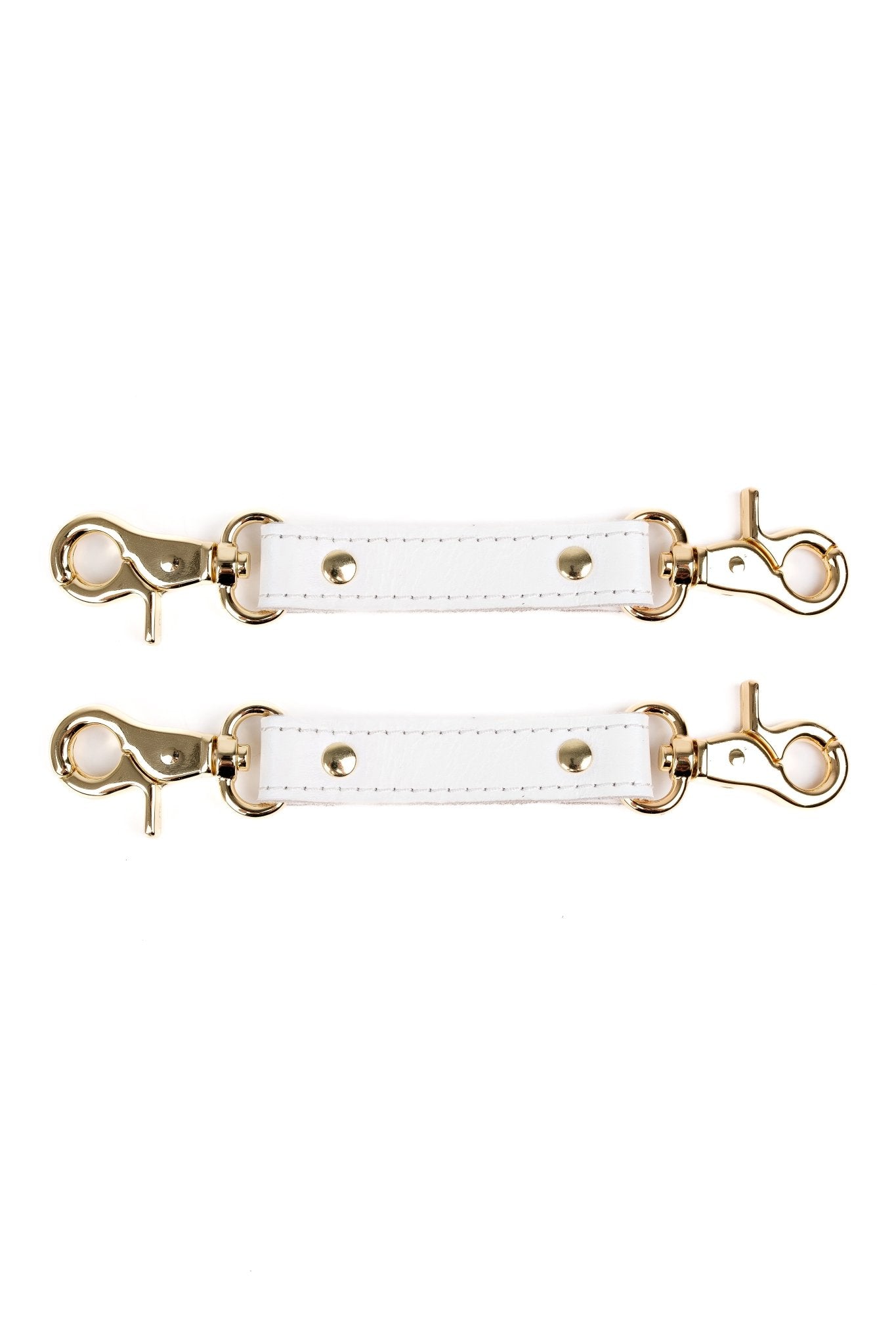 2 - Way Leather Connector. Set of 2 Short Straps for Fixation Reinforced Steel - Elinlatex