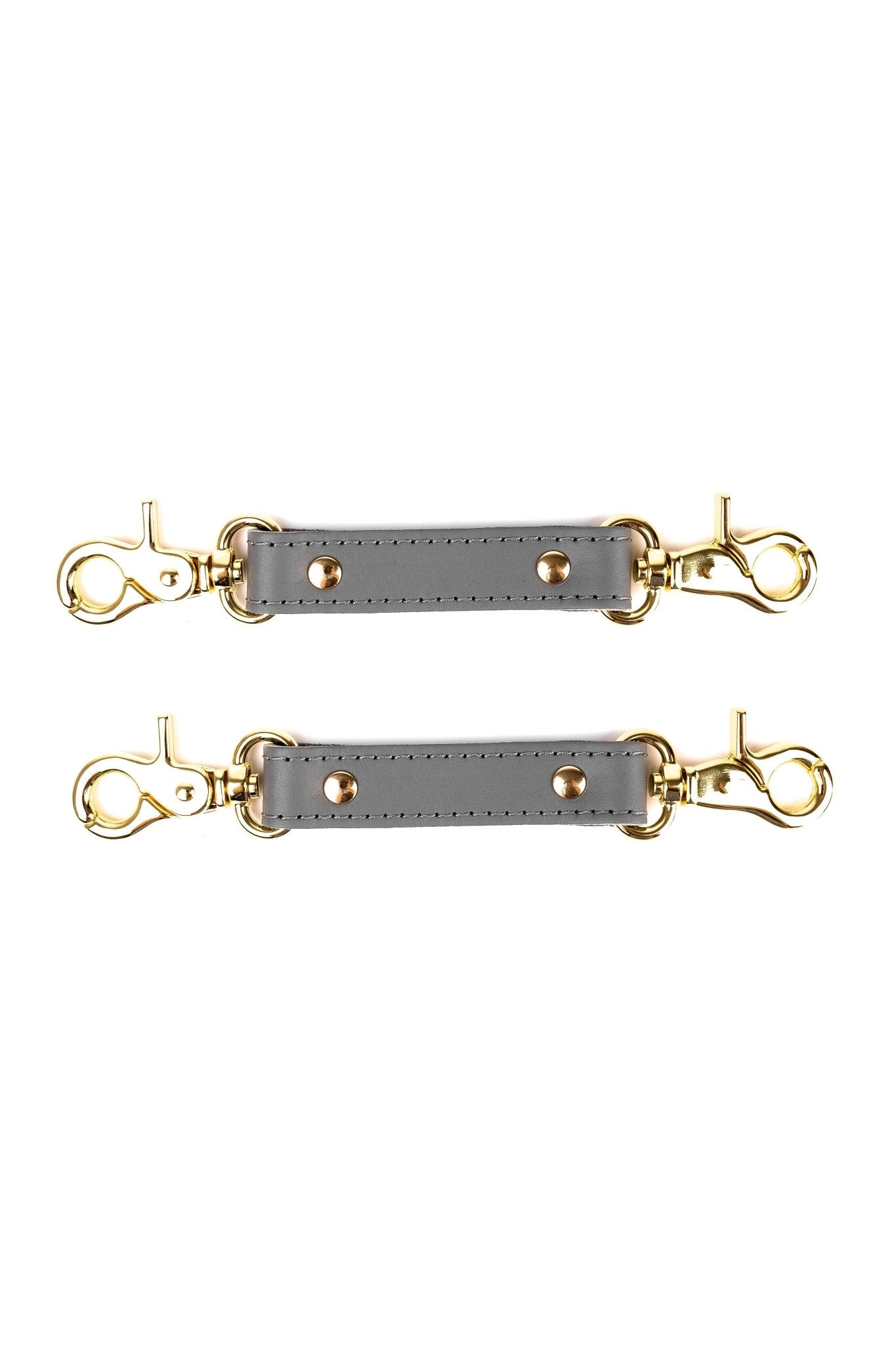 2 - Way Leather Connector. Set of 2 Short Straps for Fixation Reinforced Steel - Elinlatex