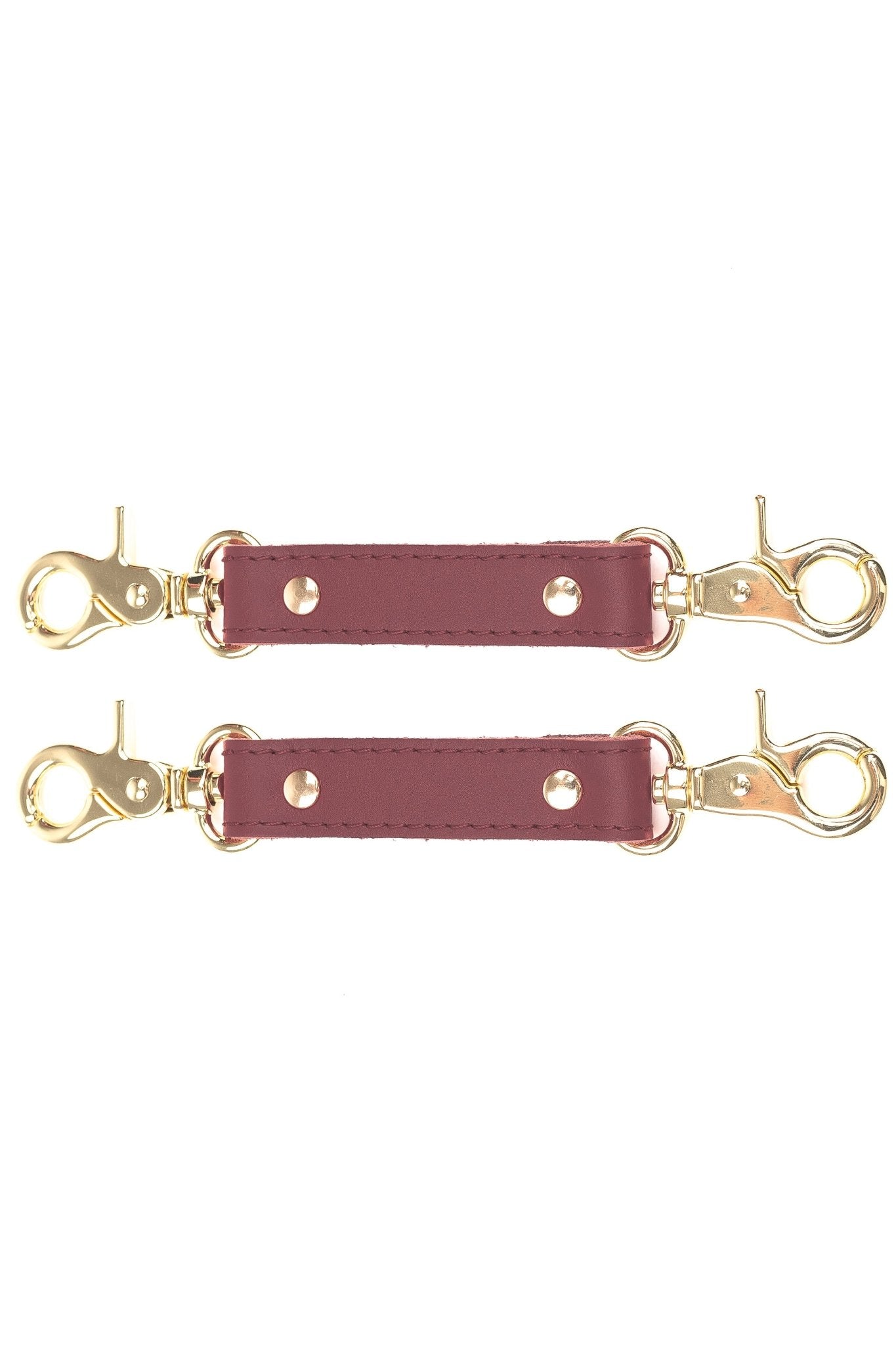 2 - Way Leather Connector. Set of 2 Short Straps for Fixation Reinforced Steel - Elinlatex