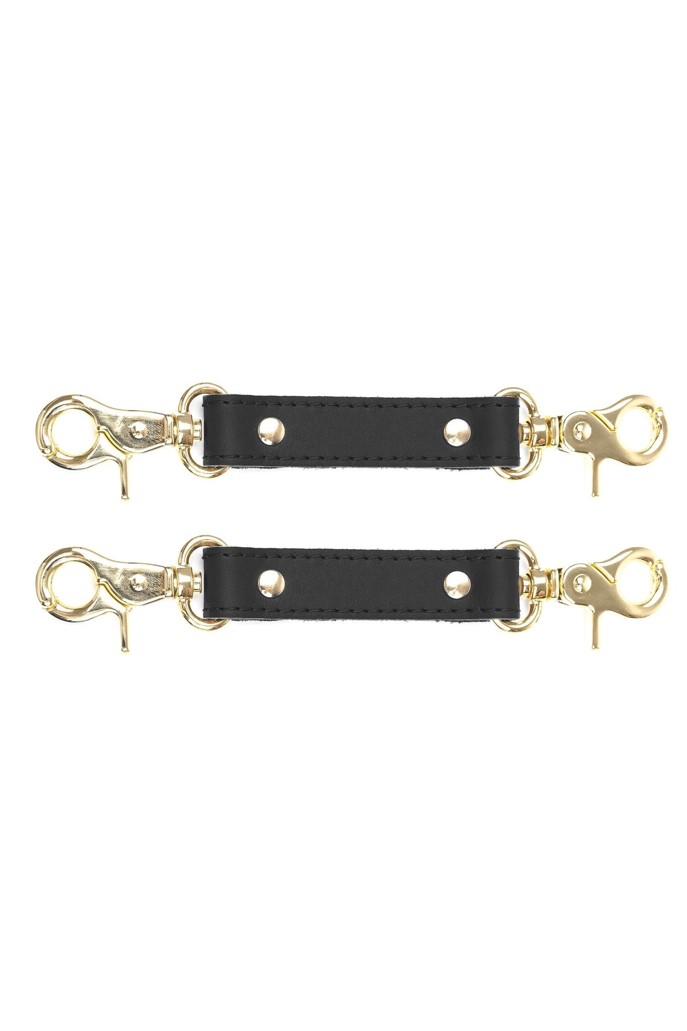 2 - Way Leather Connector. Set of 2 Short Straps for Fixation Reinforced Steel - Elinlatex