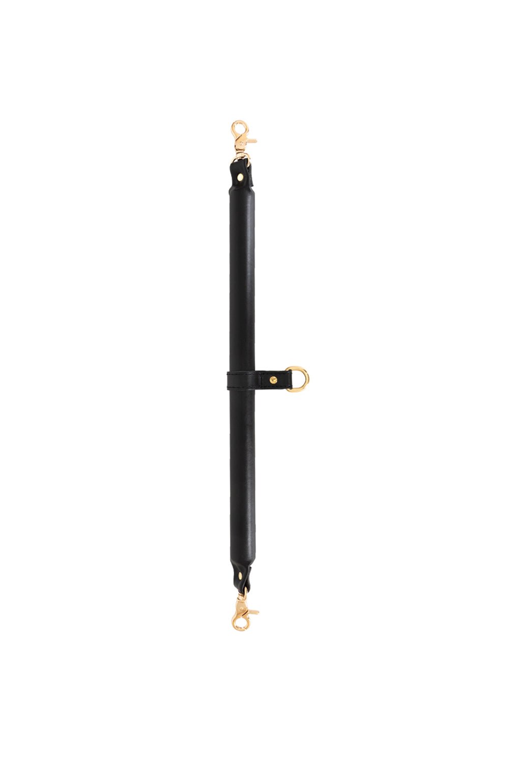 3 Point BDSM Leather Spreader Bar with cuff hooks - Elinlatex