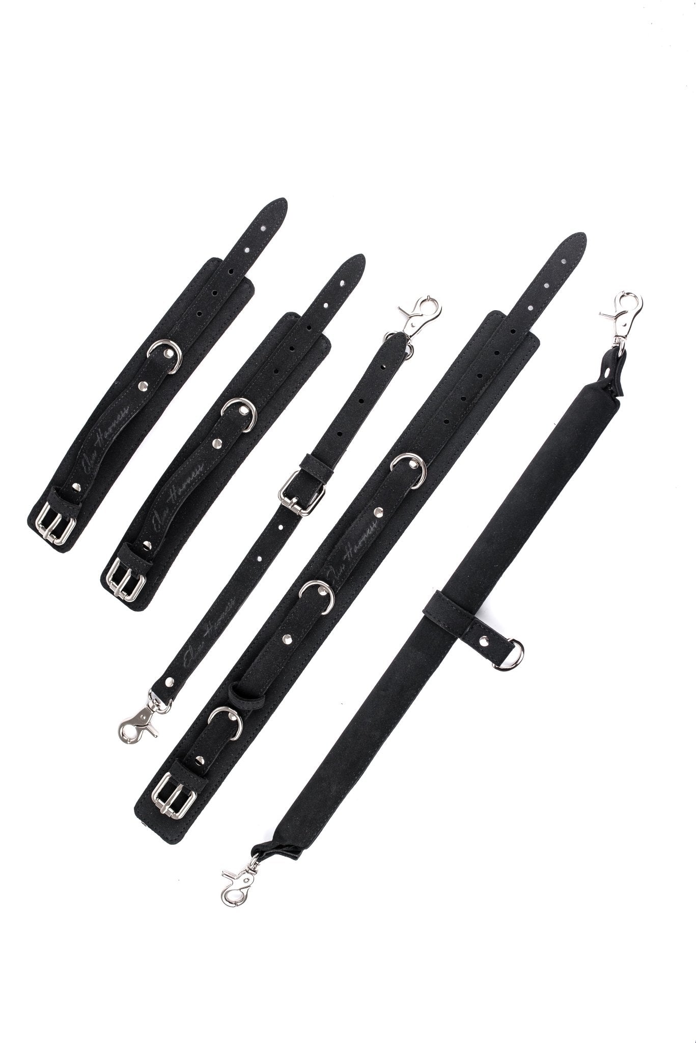 3 Point Faux Leather Spreader Bar with cuff hooks - Elinlatex