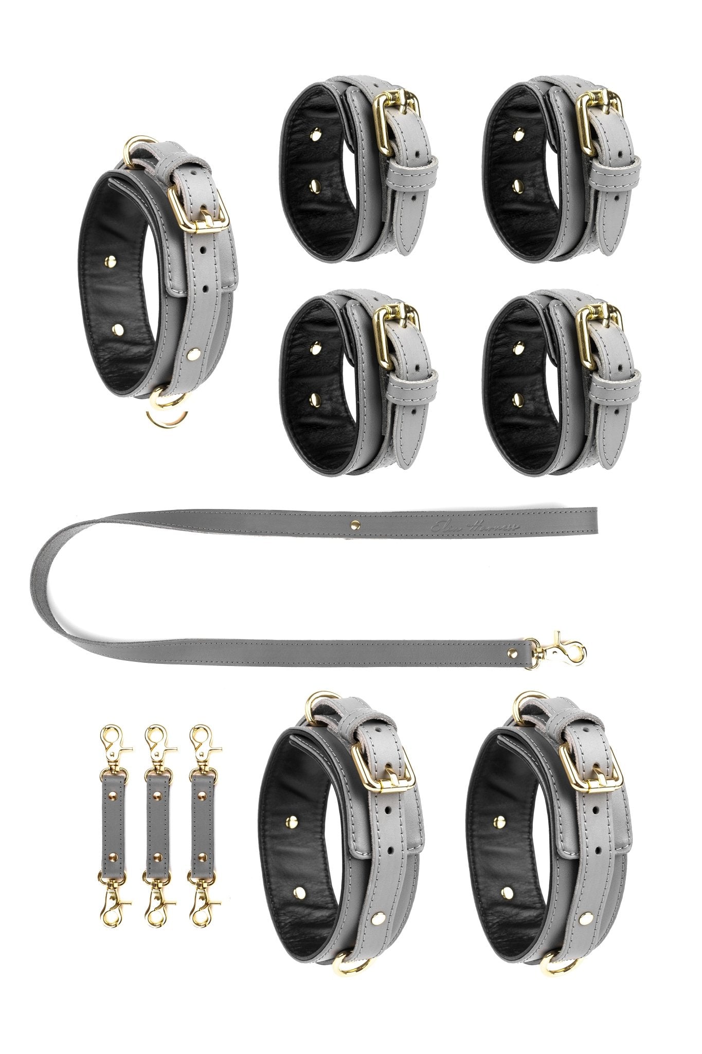 4 in 1 Leather Harness Bondage Set. 10 colors - Elinlatex