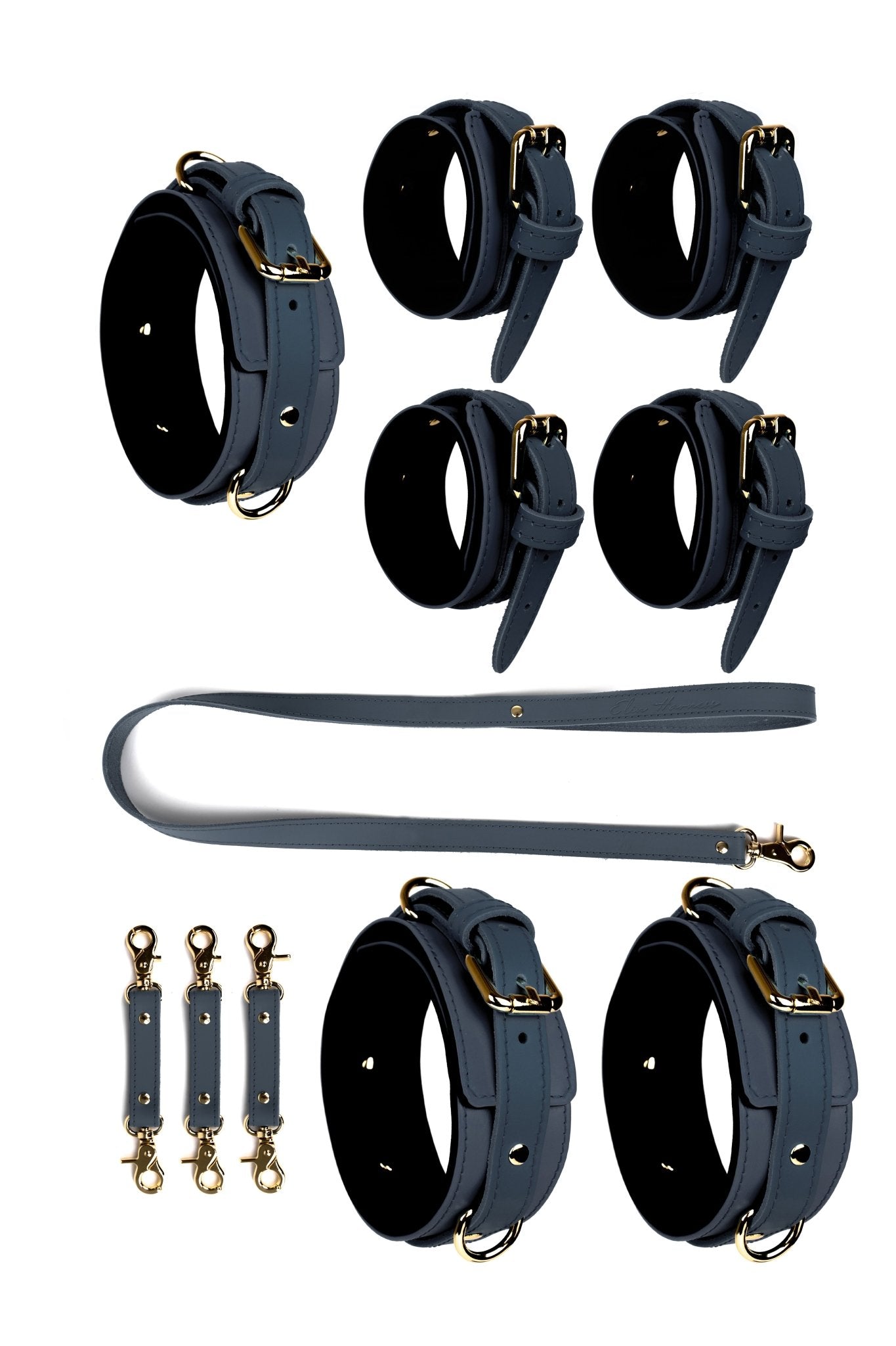 4 in 1 Leather Harness Bondage Set. 10 colors - Elinlatex