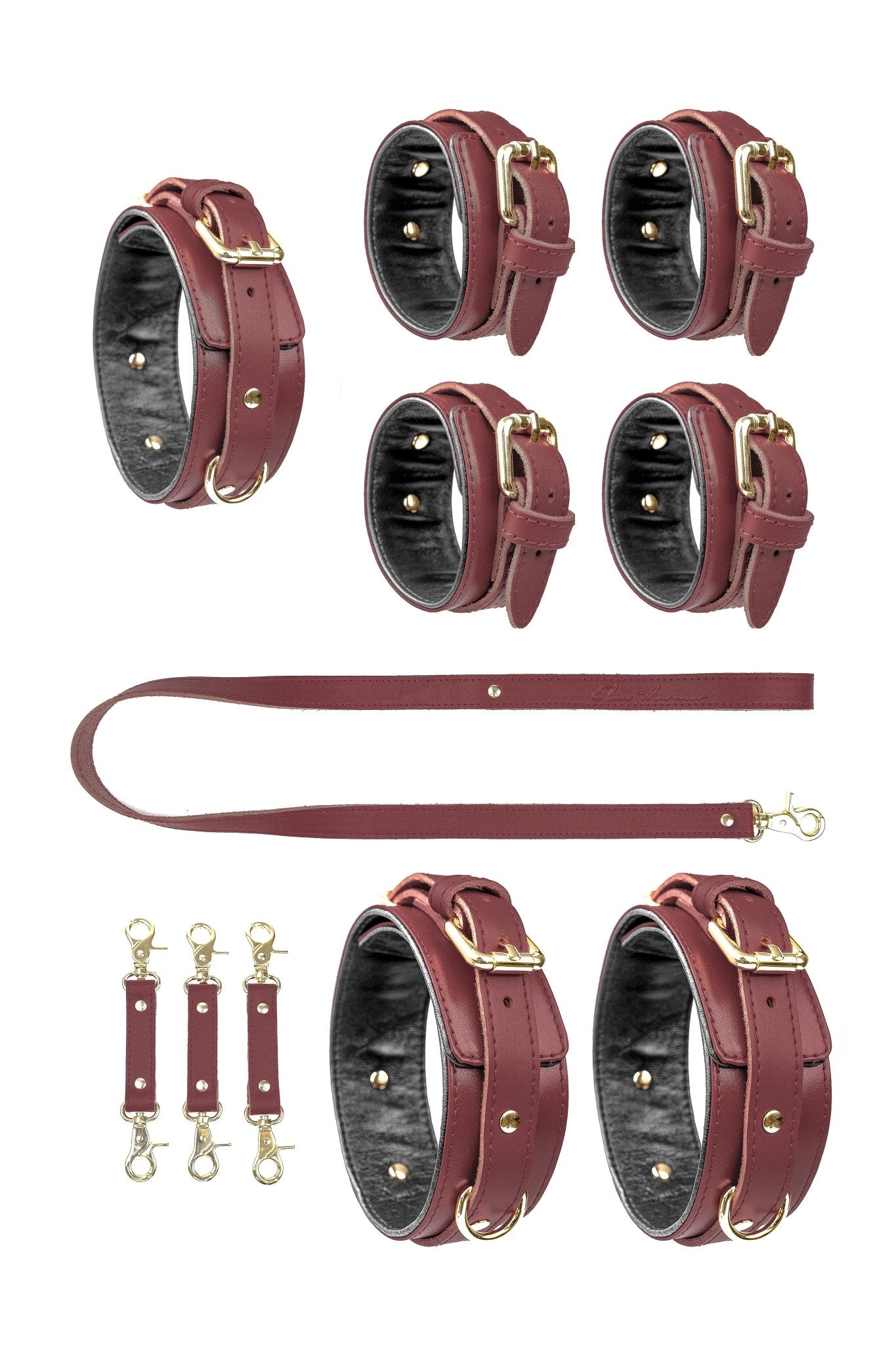 4 in 1 Leather Harness Bondage Set. 10 colors - Elinlatex