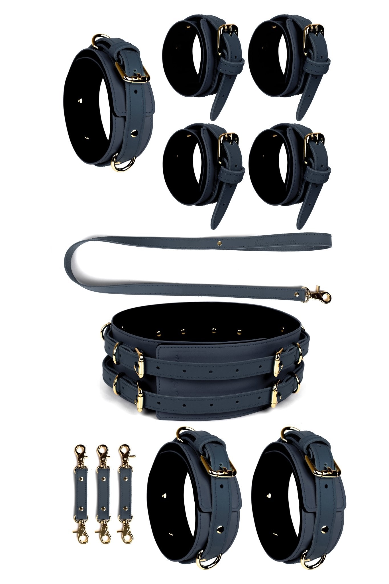 5 in 1 Leather Harness Bondage Set. 10 colors - Elinlatex