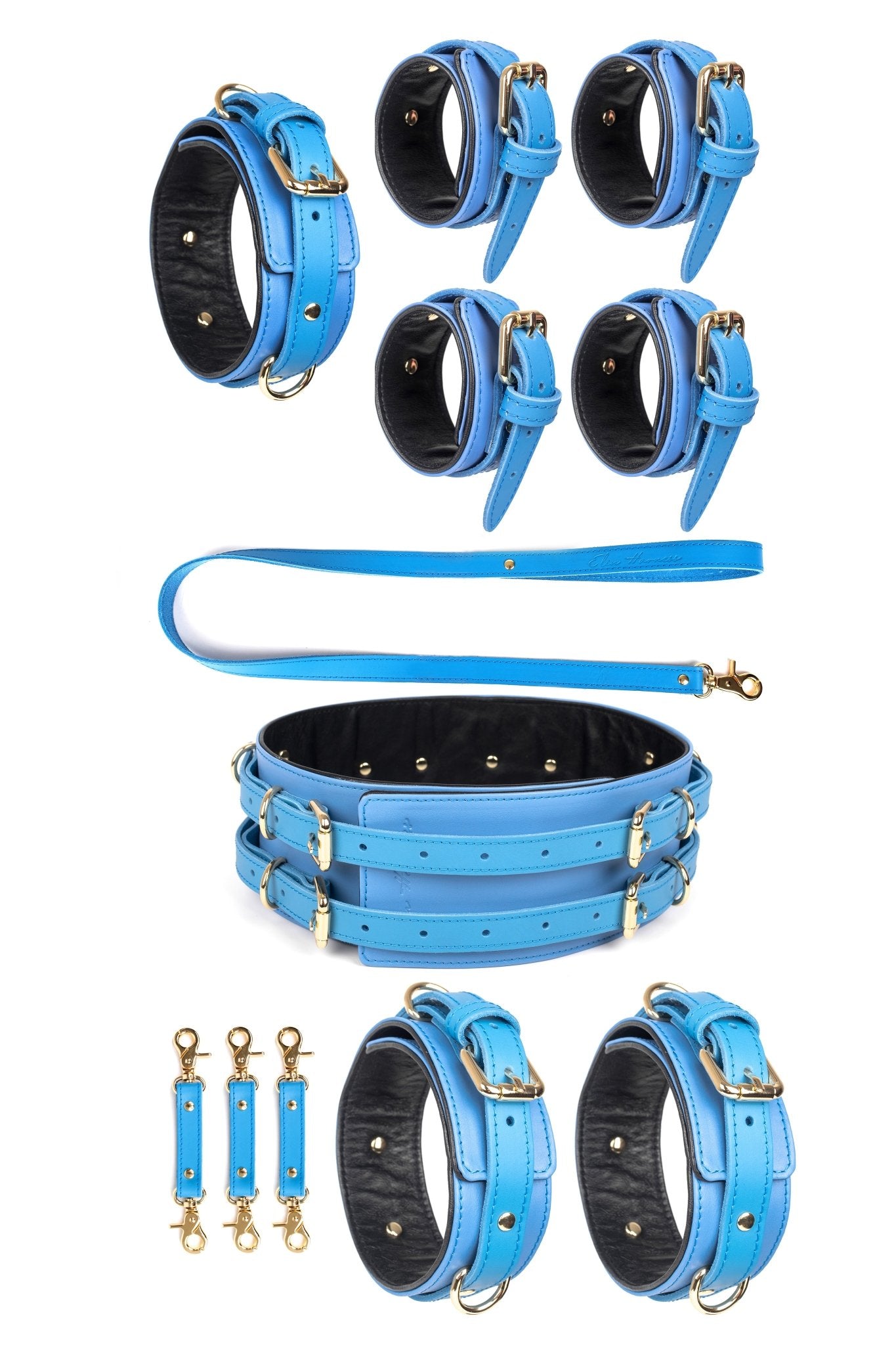 5 in 1 Leather Harness Bondage Set. 10 colors - Elinlatex