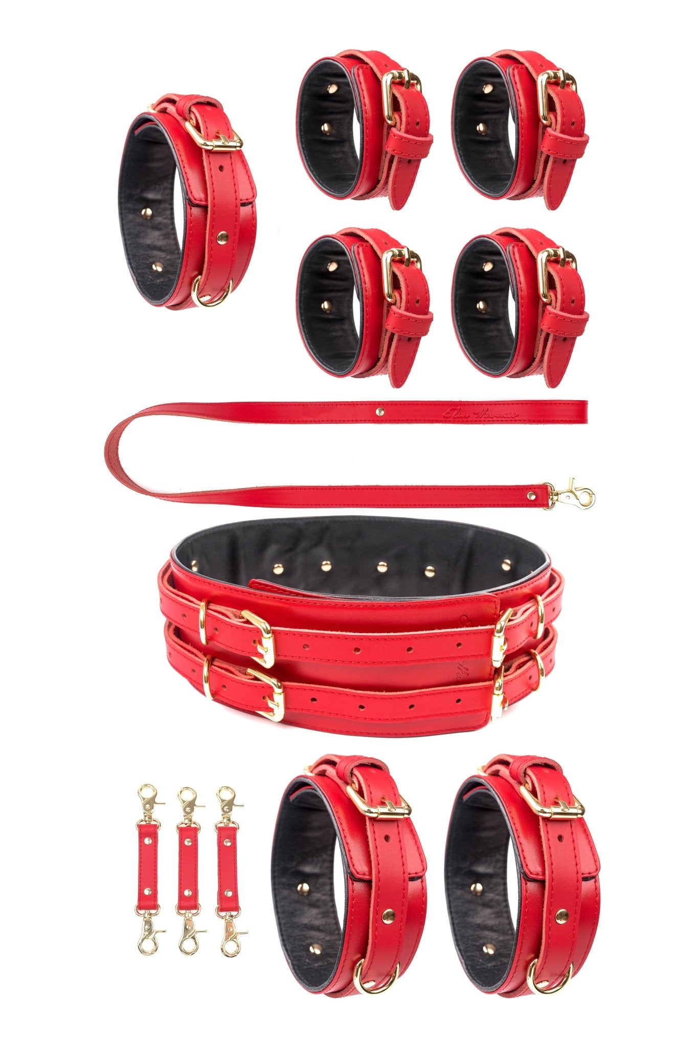 5 in 1 Leather Harness Bondage Set. 10 colors - Elinlatex