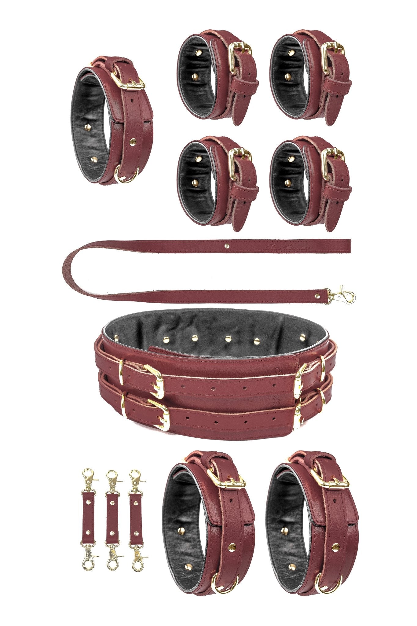 5 in 1 Leather Harness Bondage Set. 10 colors - Elinlatex