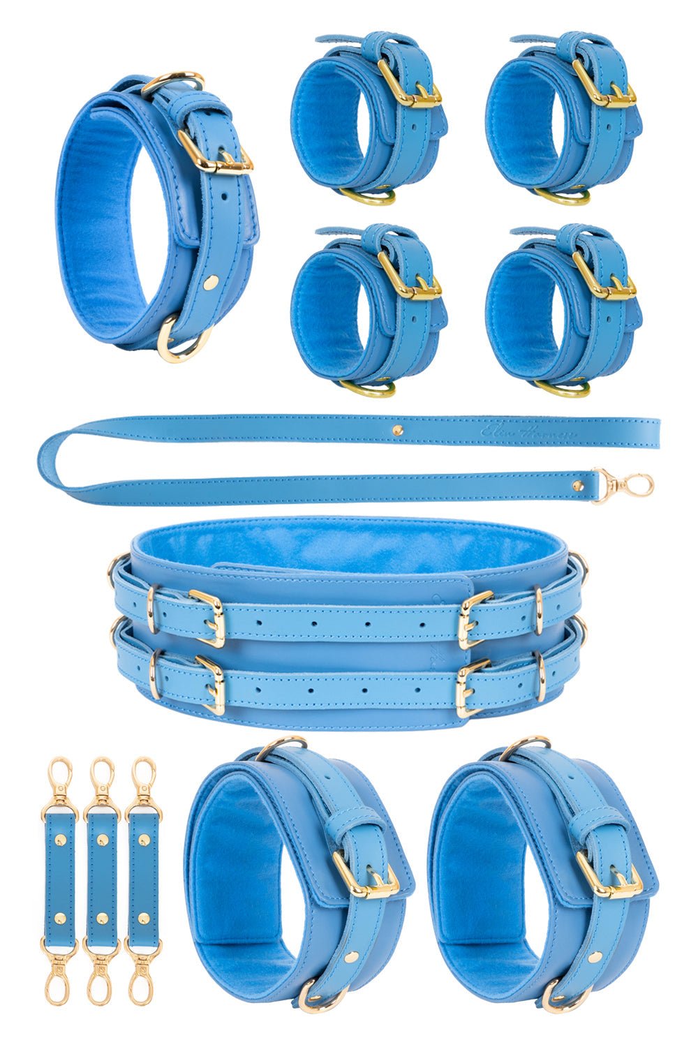 5 in 1 Leather Harness Bondage Set. 10 colors - Elinlatex