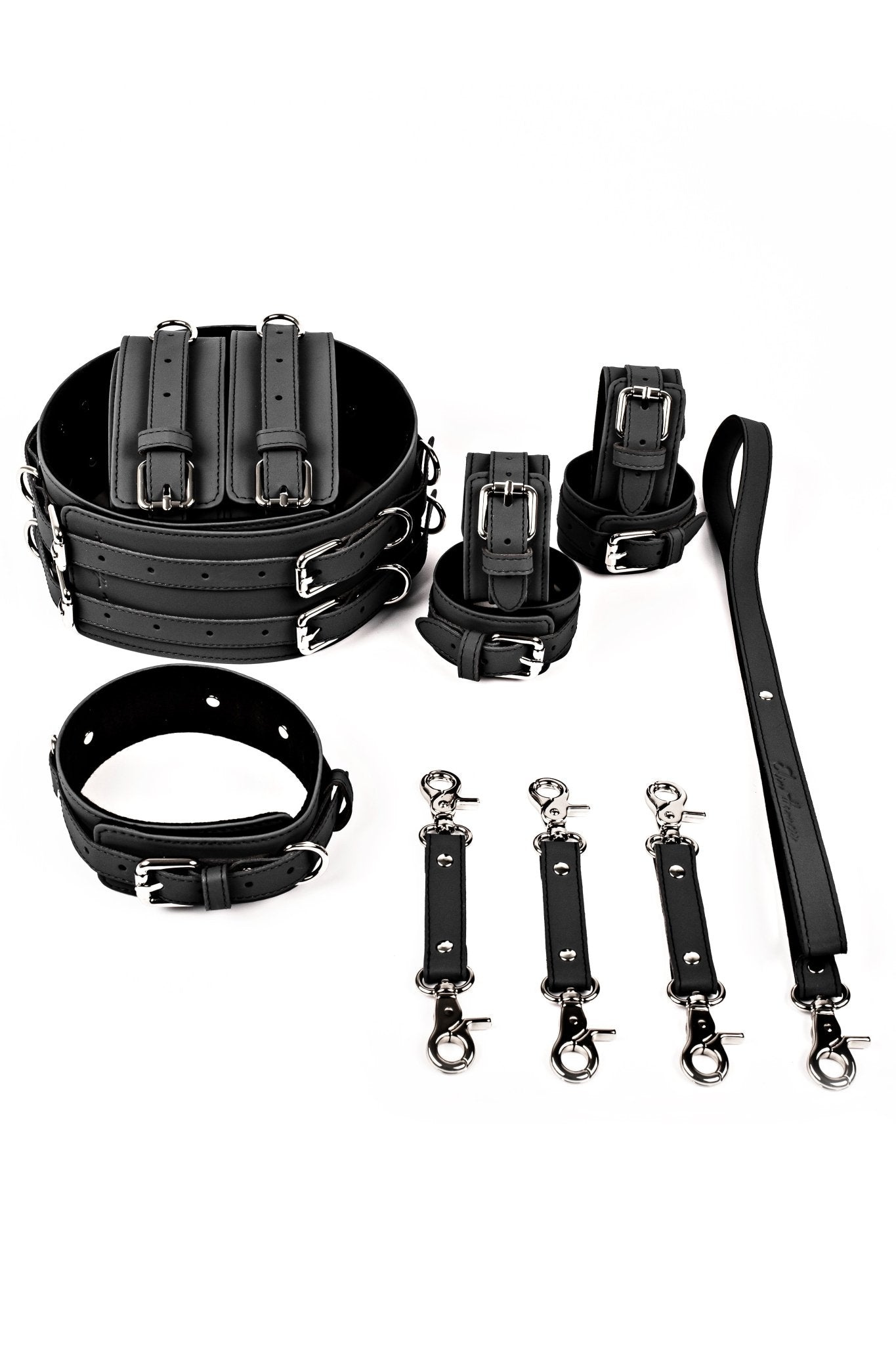 5 in 1 Vegan Leather Harness Bondage Set. 5 colors - Elinlatex