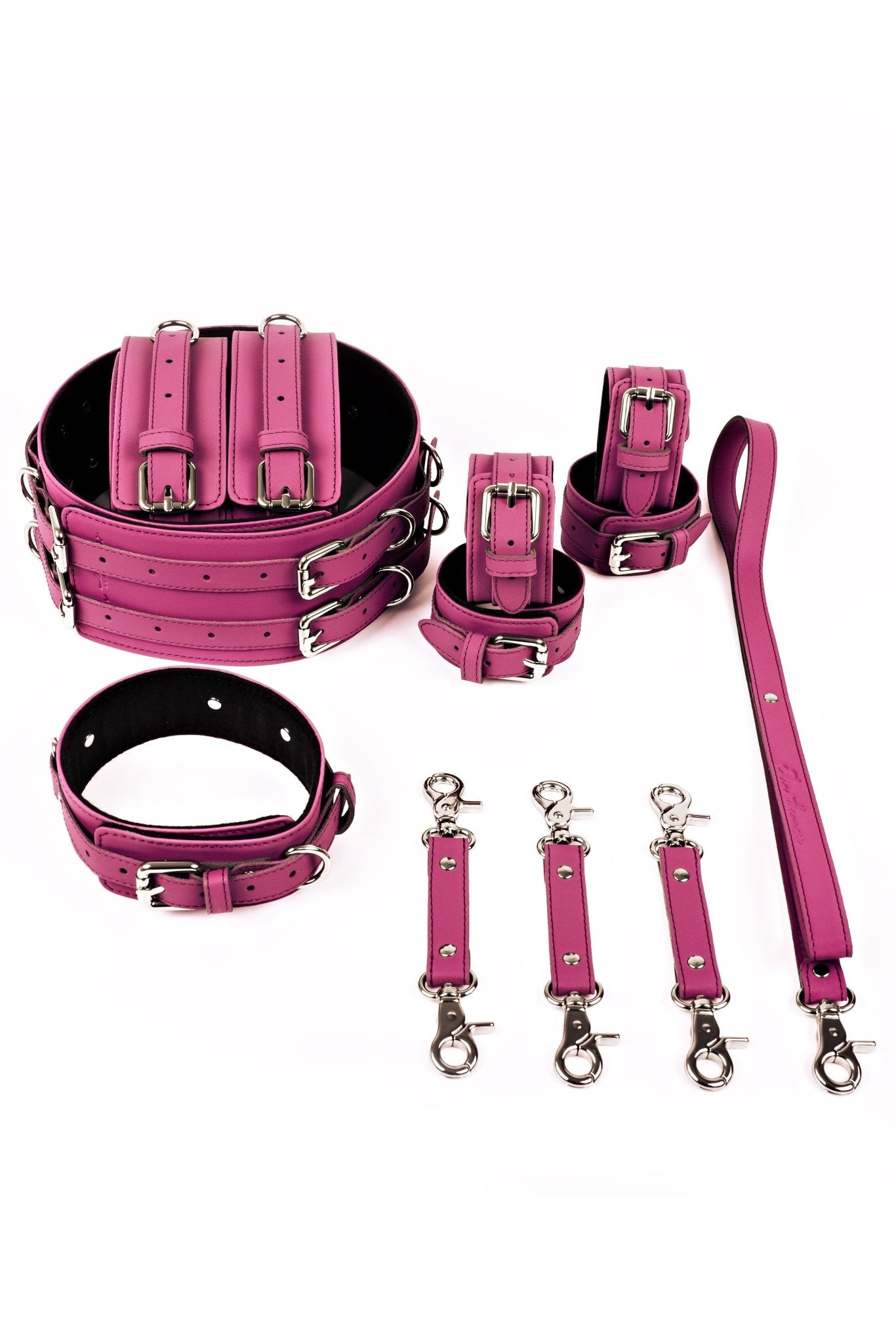 5 in 1 Vegan Leather Harness Bondage Set. 5 colors - Elinlatex