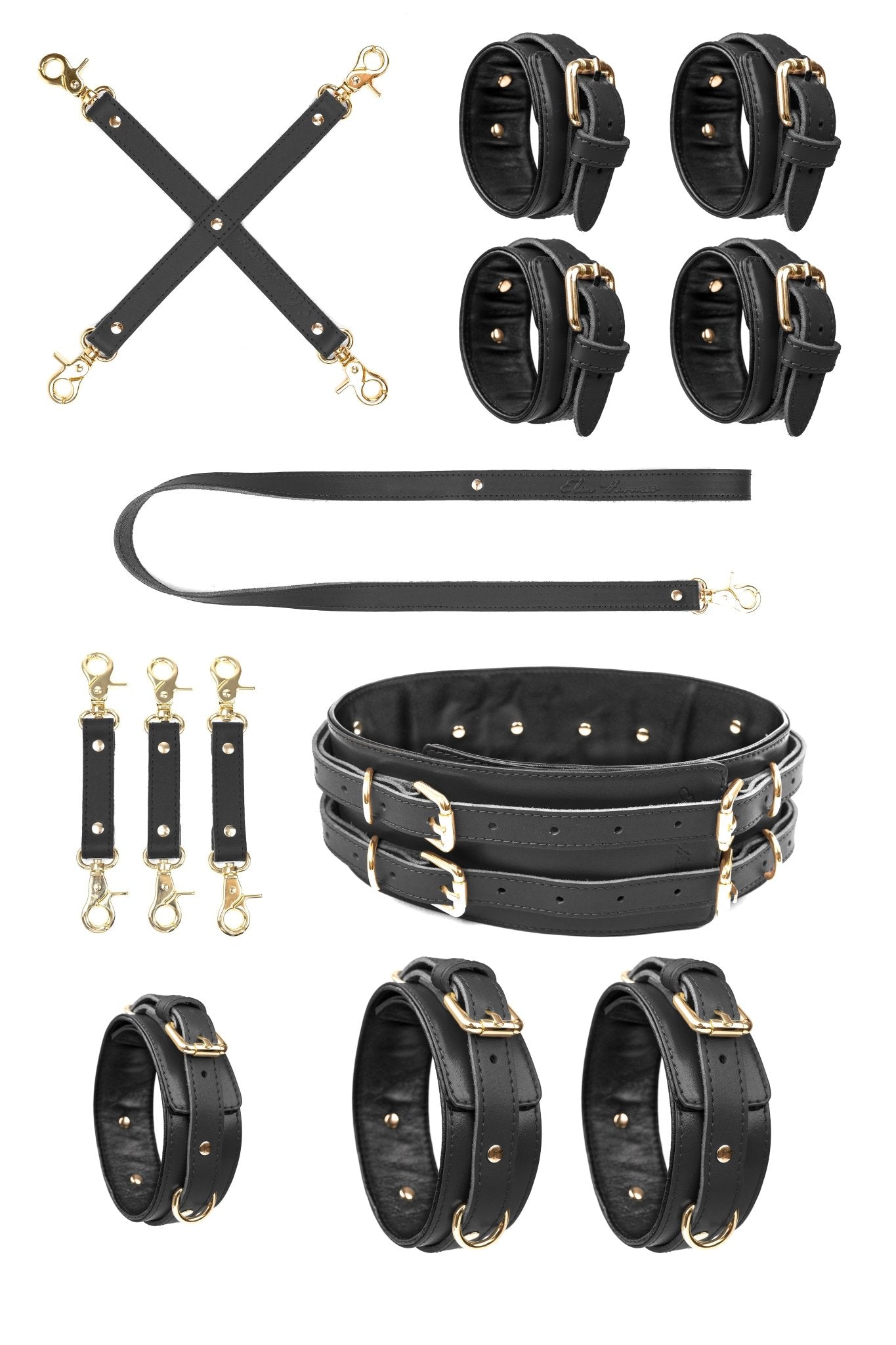 6 in 1 Leather Harness Bondage Set. 10 colors - Elinlatex