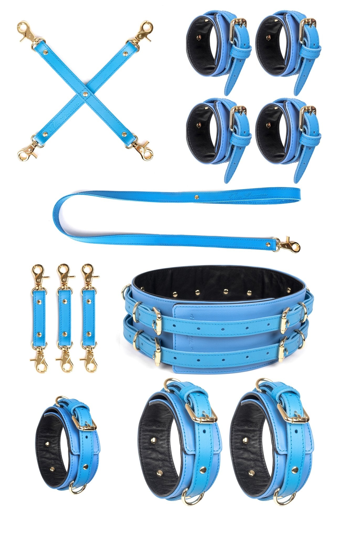 6 in 1 Leather Harness Bondage Set. 10 colors - Elinlatex