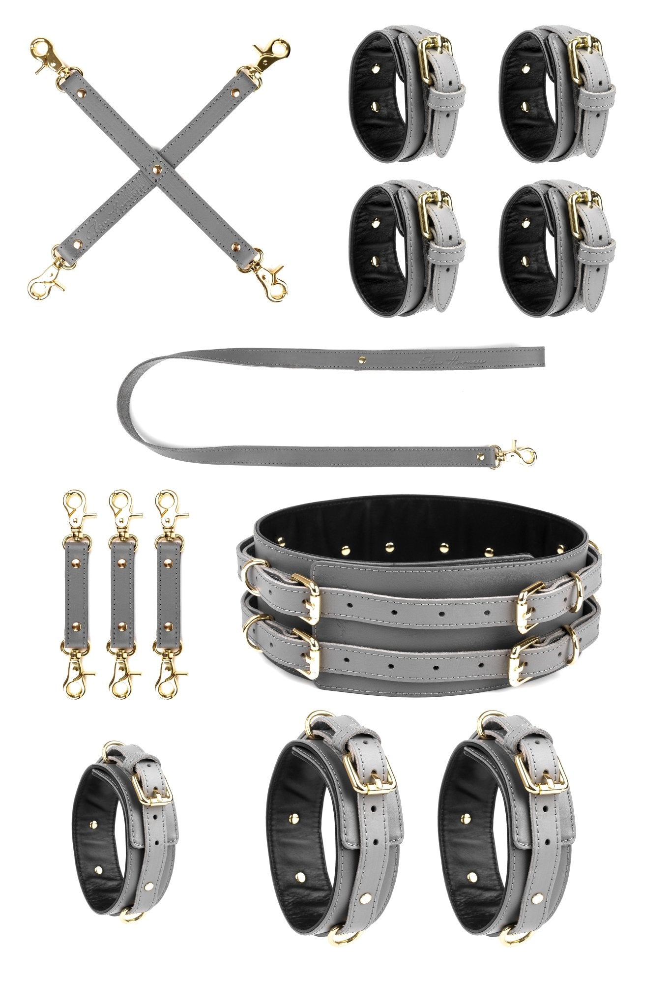 6 in 1 Leather Harness Bondage Set. 10 colors - Elinlatex