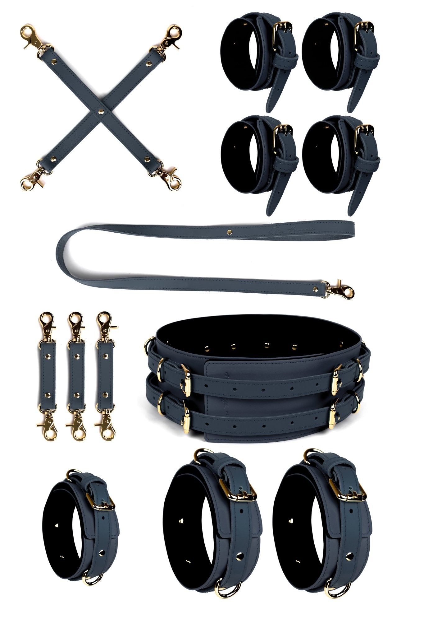 6 in 1 Leather Harness Bondage Set. 10 colors - Elinlatex