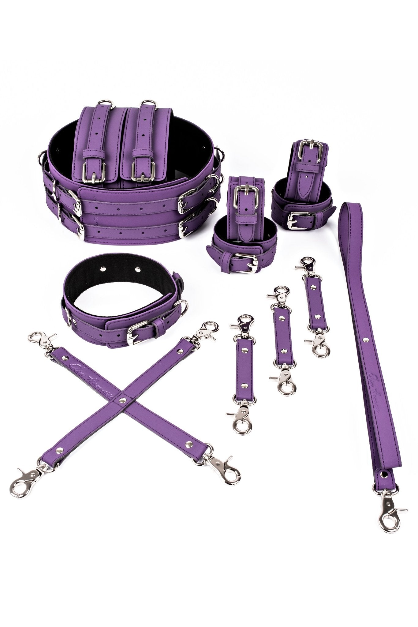 6 in 1 Vegan Leather Harness Bondage Set. 5 colors - Elinlatex