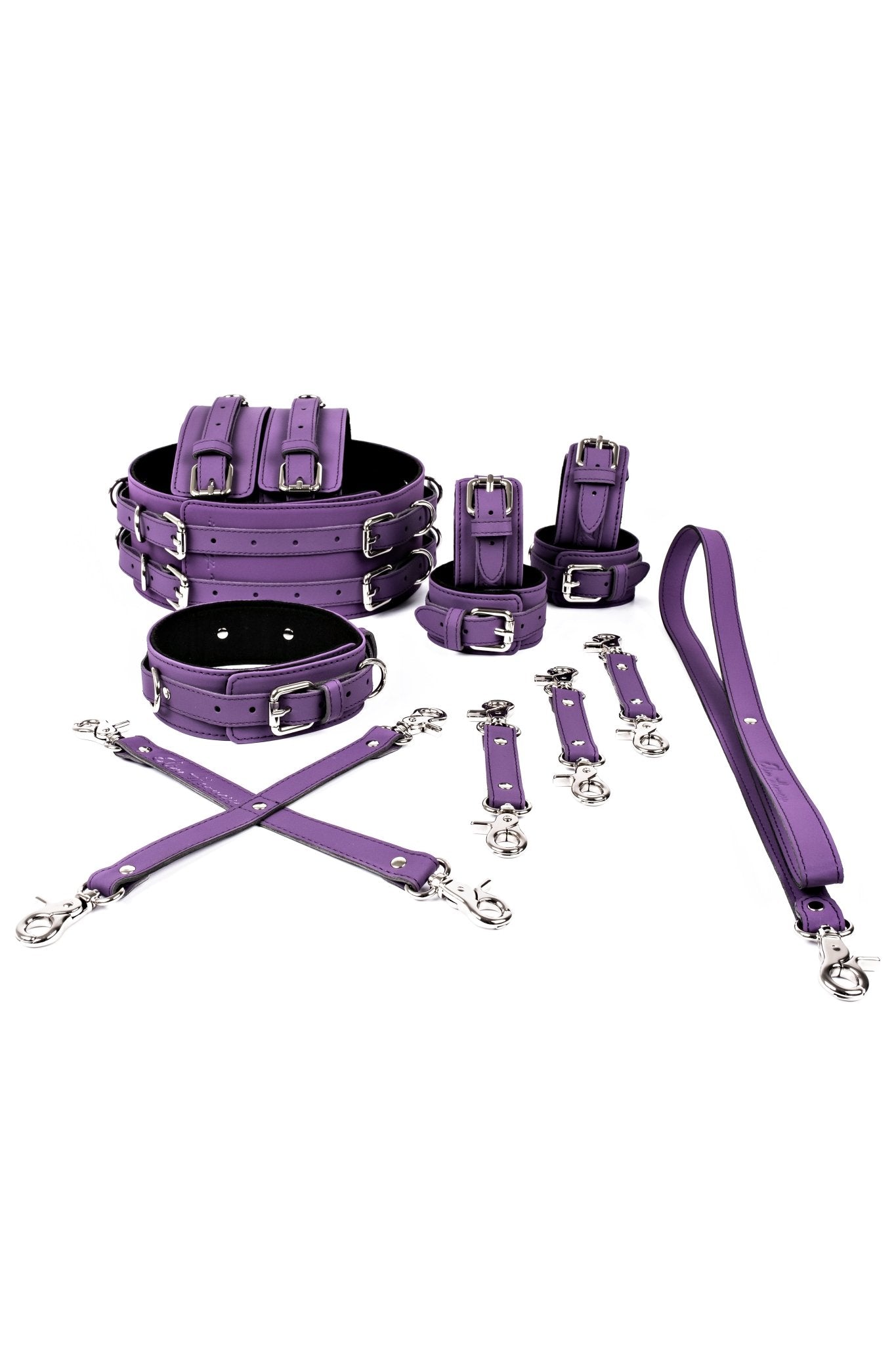 6 in 1 Vegan Leather Harness Bondage Set. 5 colors - Elinlatex