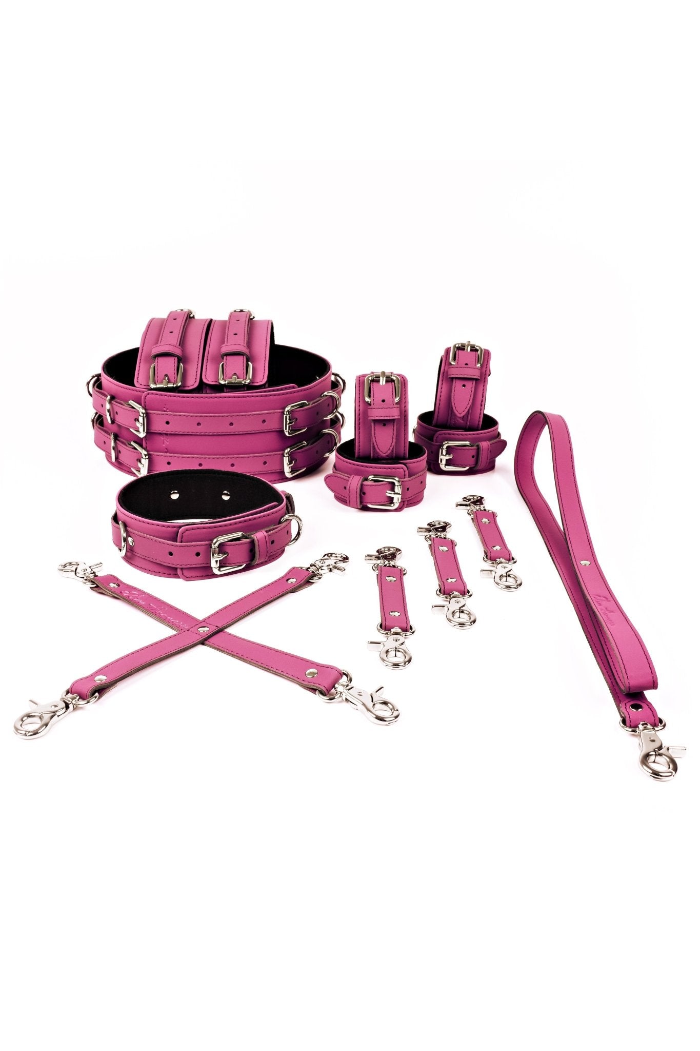 6 in 1 Vegan Leather Harness Bondage Set. 5 colors - Elinlatex