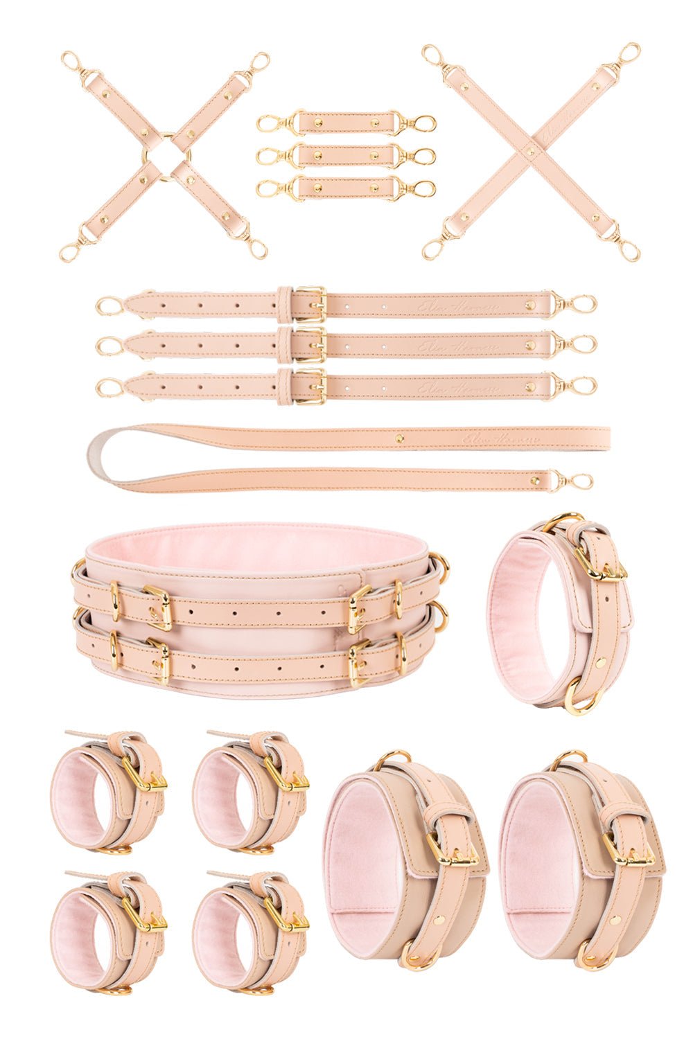 7 in 1 Leather Harness Bondage Set. 10 colors - Elinlatex