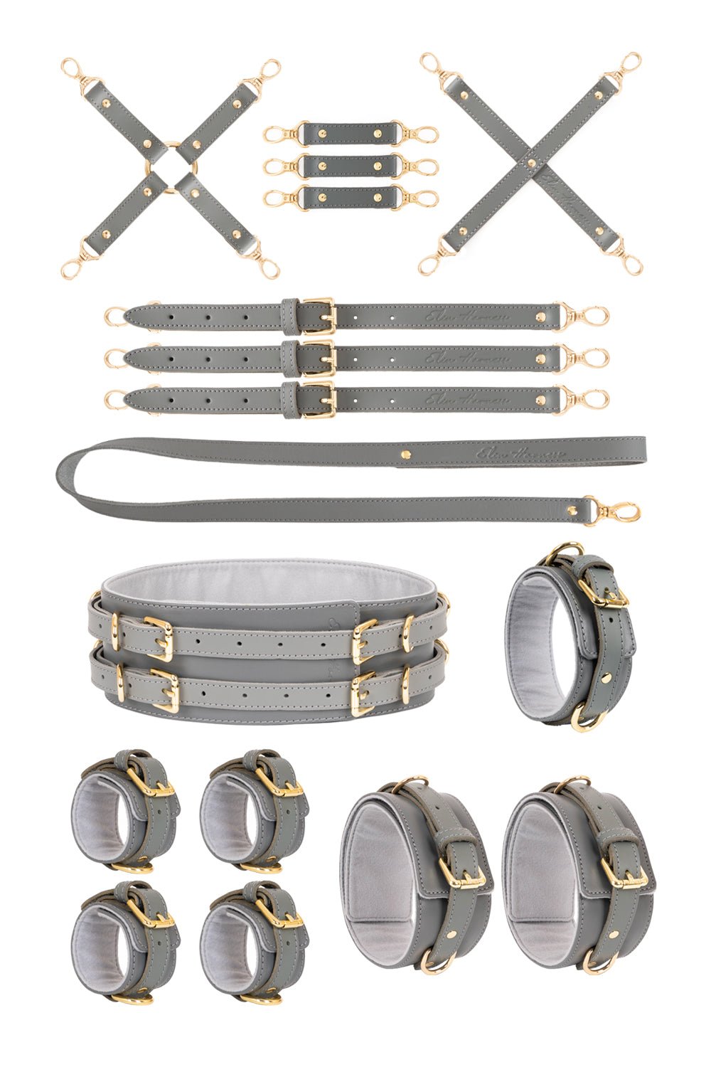 7 in 1 Leather Harness Bondage Set. 10 colors - Elinlatex