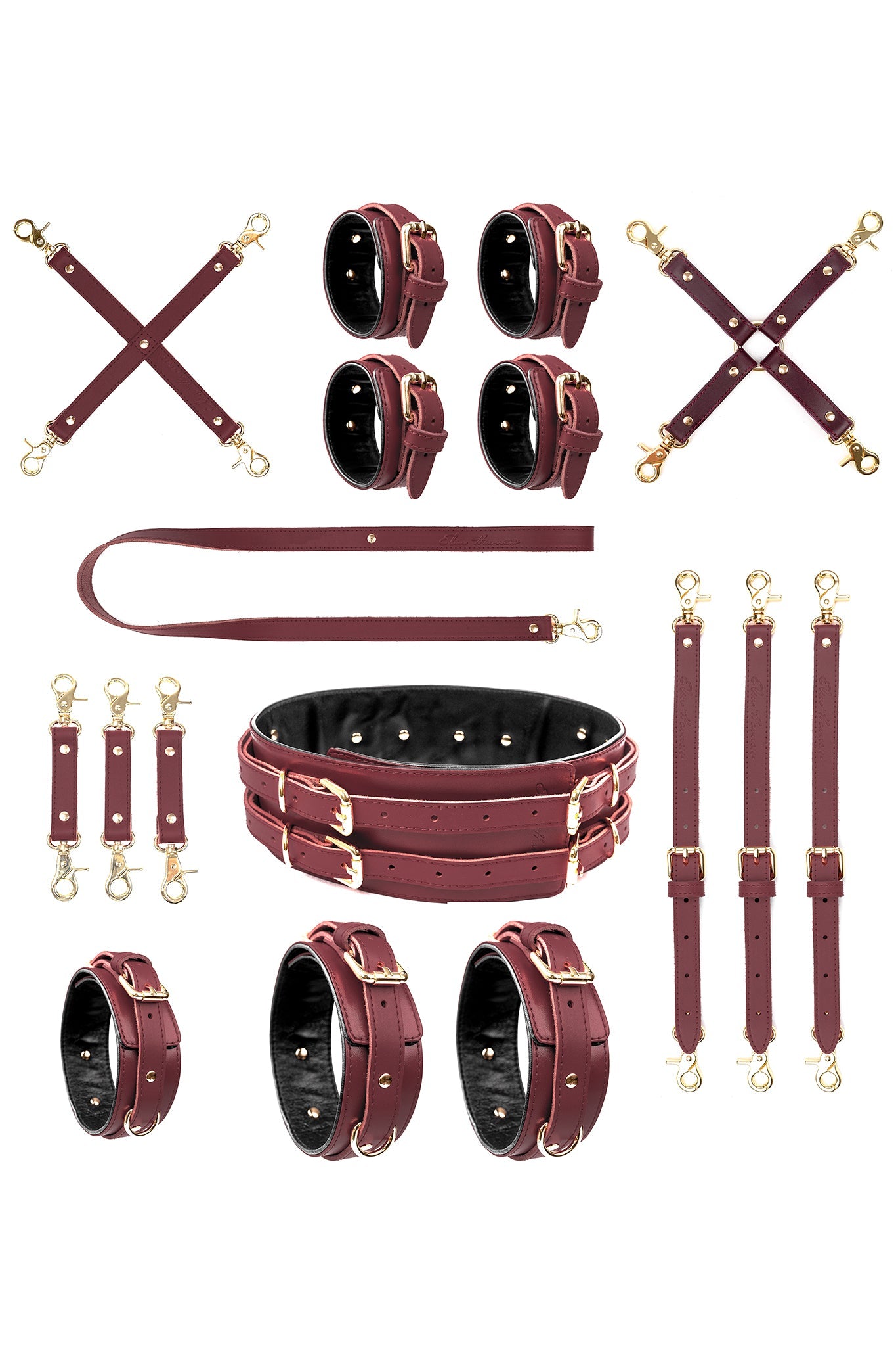 7 in 1 Leather Harness Bondage Set. 10 colors - Elinlatex