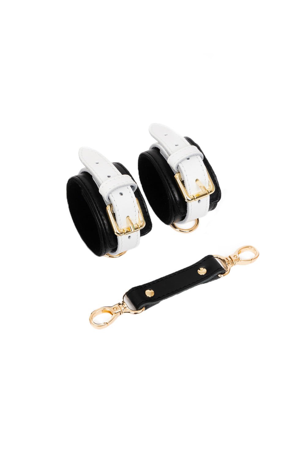 Black'n'White bracelets for wrists, for ankles with standard leather connector - Elinlatex